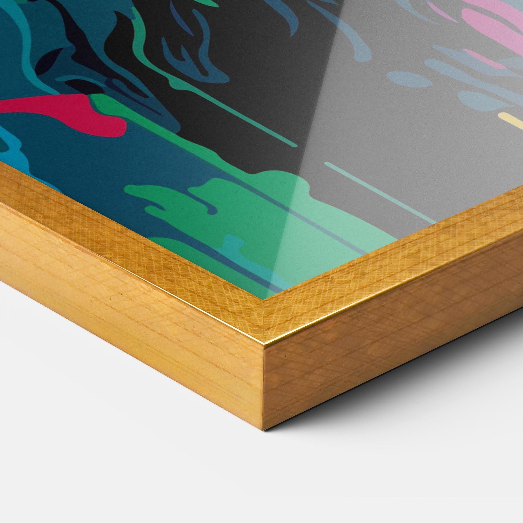 Gerahmte Poster Lion Splash mockup 3