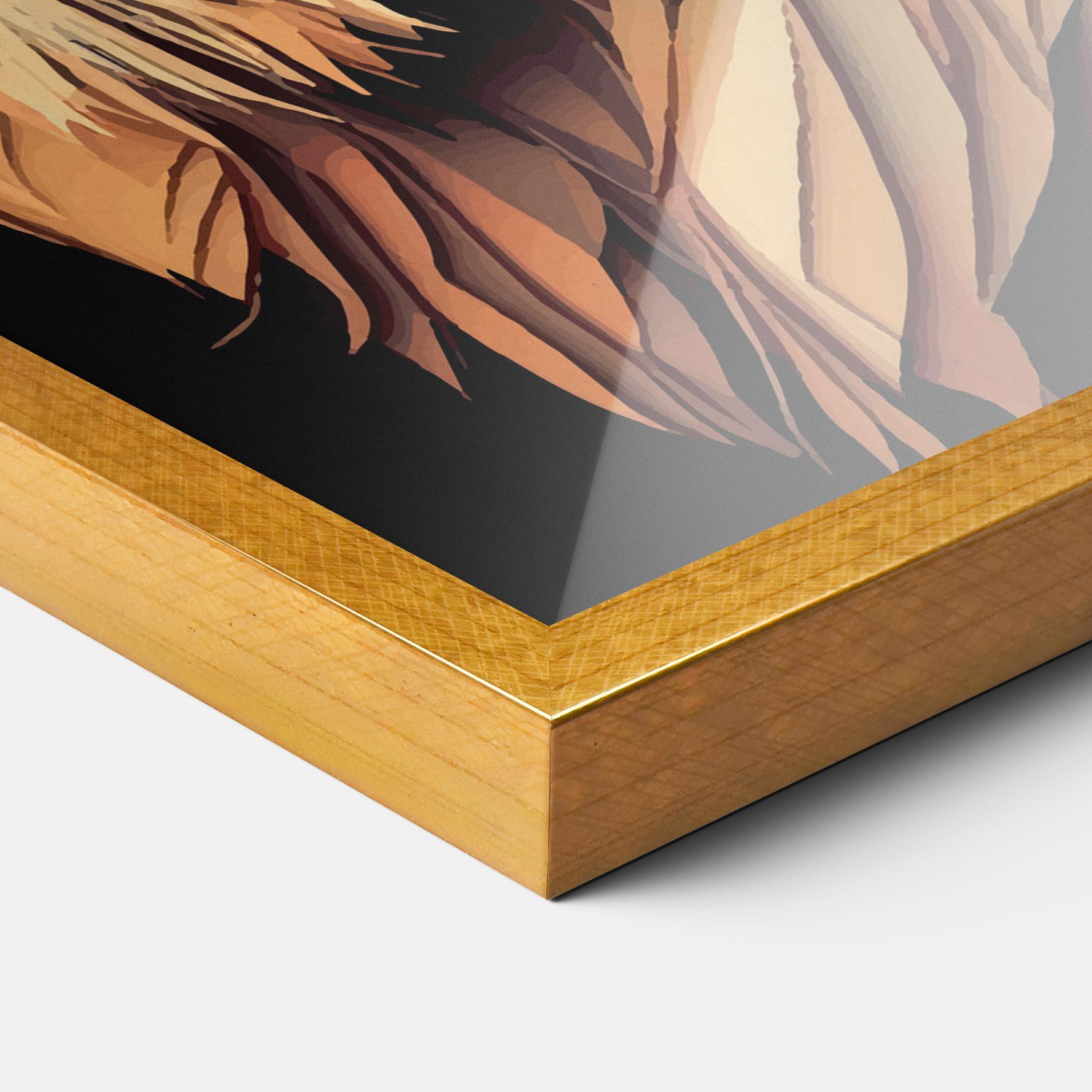 Gerahmte Poster Orange Mix Lion mockup 3