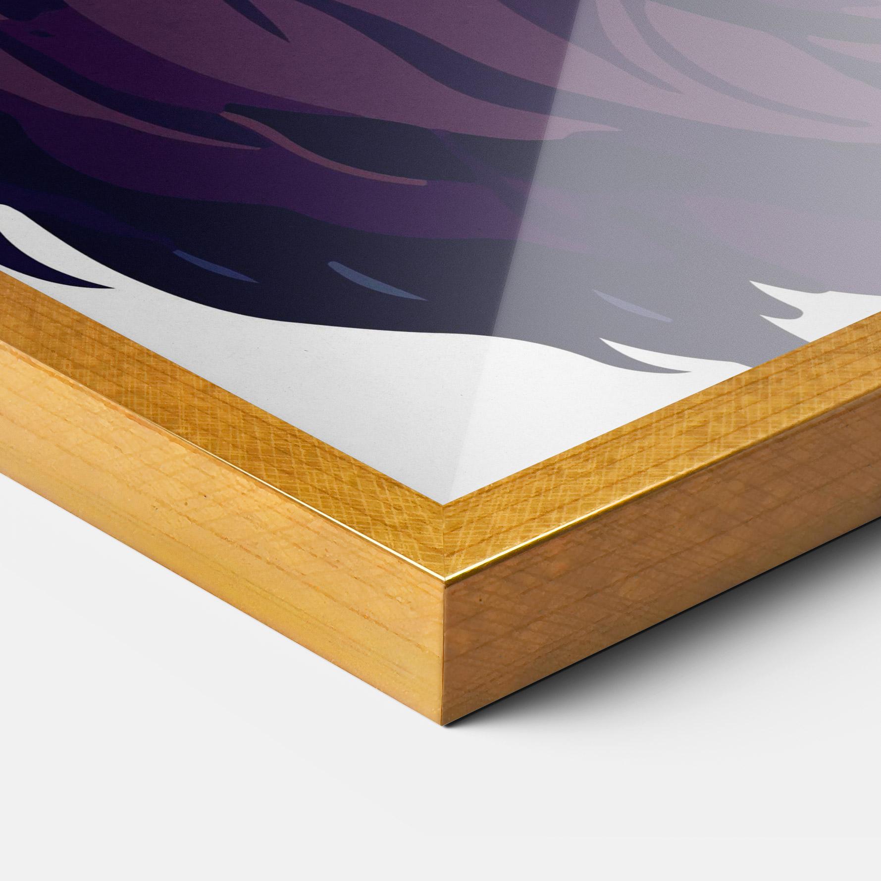 Gerahmte Poster Purple Glassesc Lion mockup 3