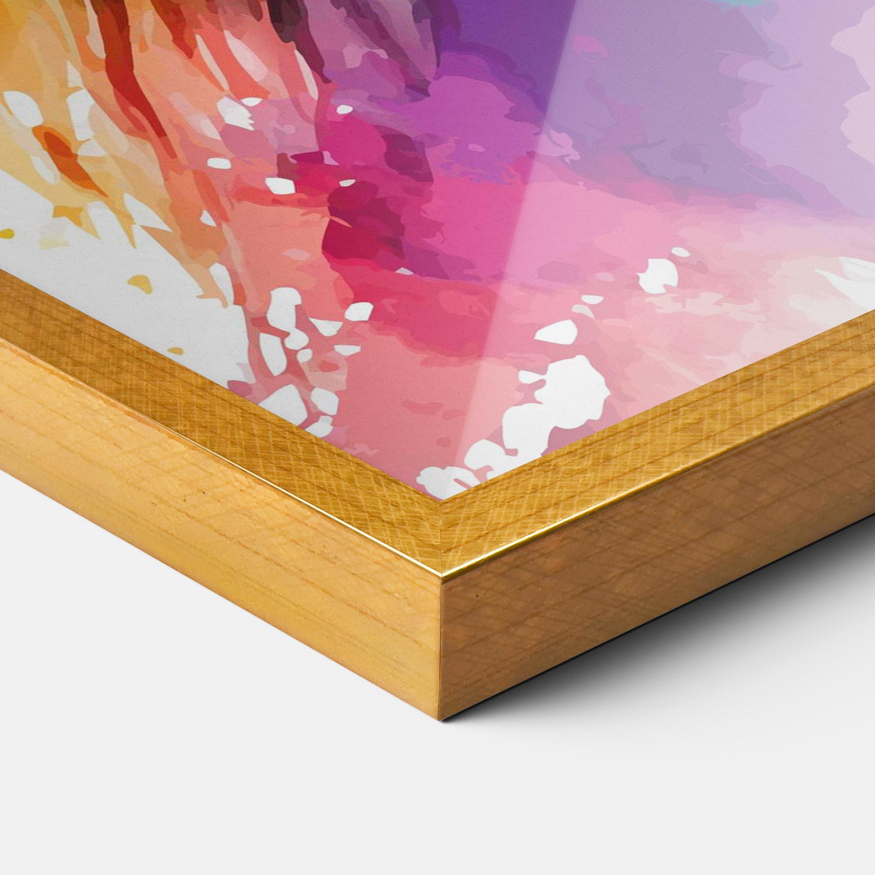 Gerahmte Poster Vibrant Color Lion mockup 3