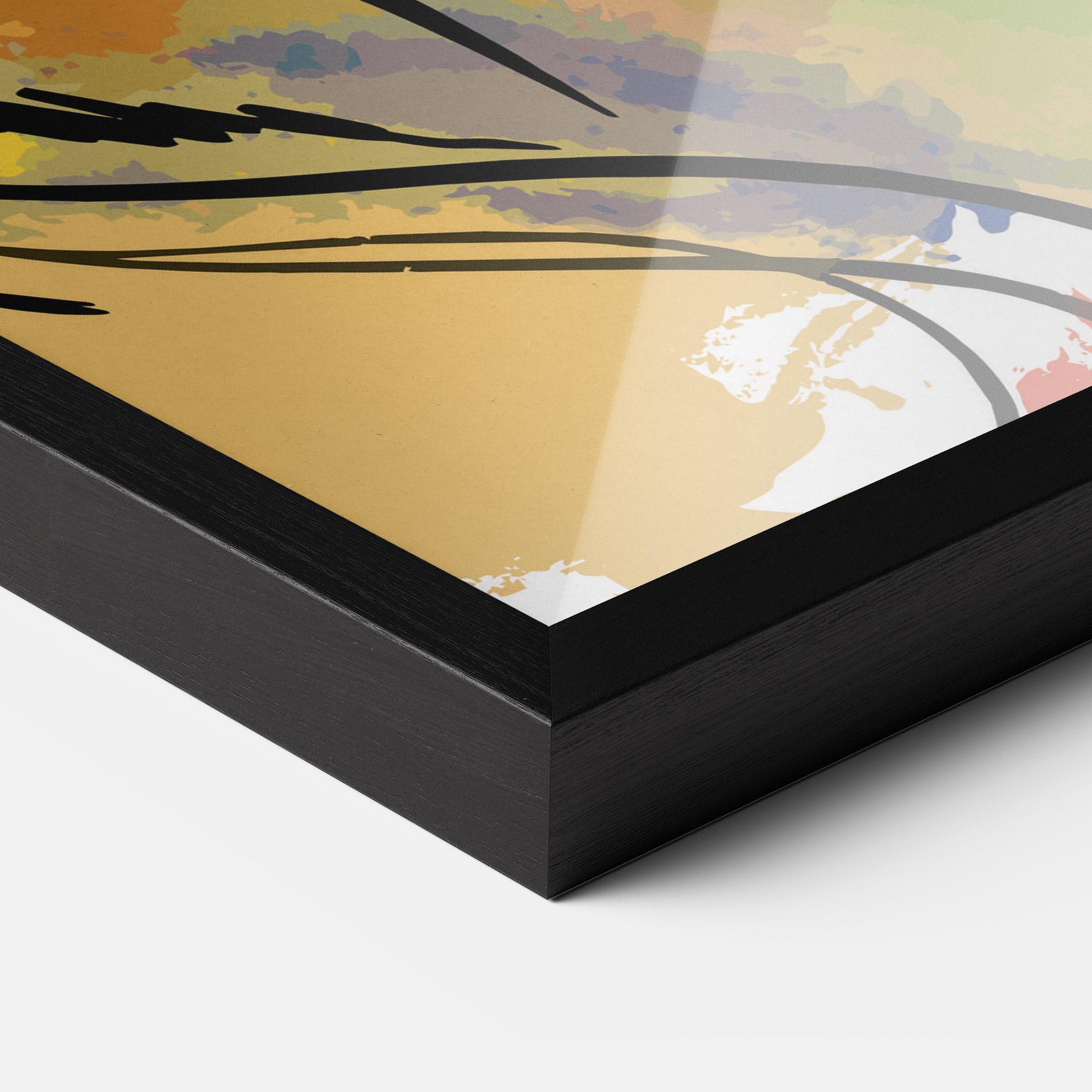 Gerahmte Poster Drawn Lion mockup 3