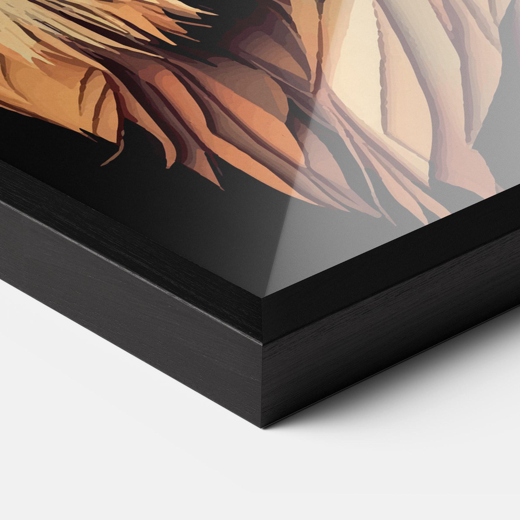 Gerahmte Poster Orange Mix Lion mockup 3