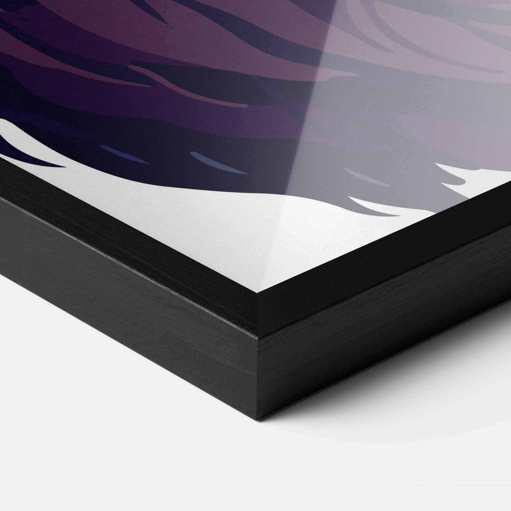 Gerahmte Poster Purple Glassesc Lion mockup 3