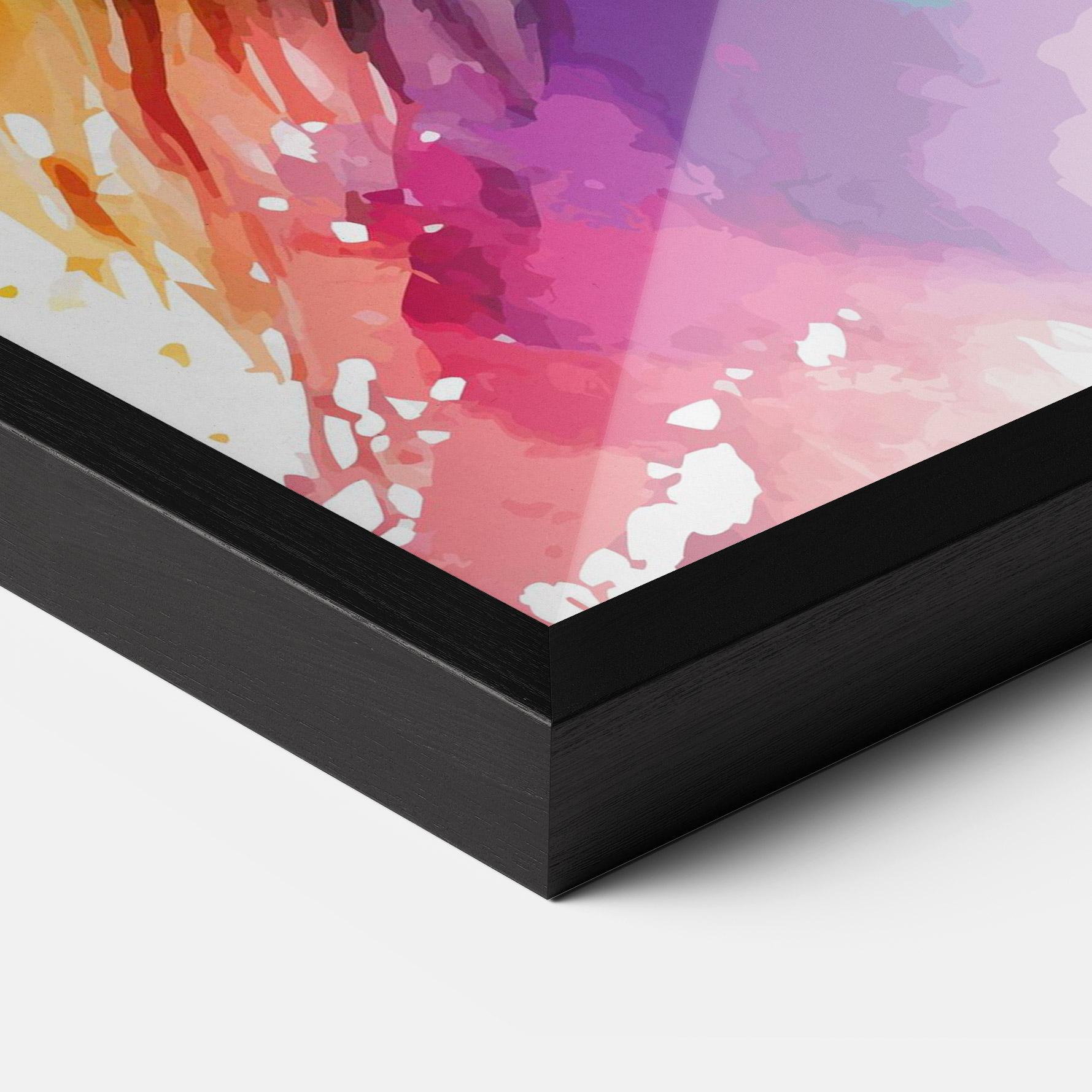 Gerahmte Poster Vibrant Color Lion mockup 3