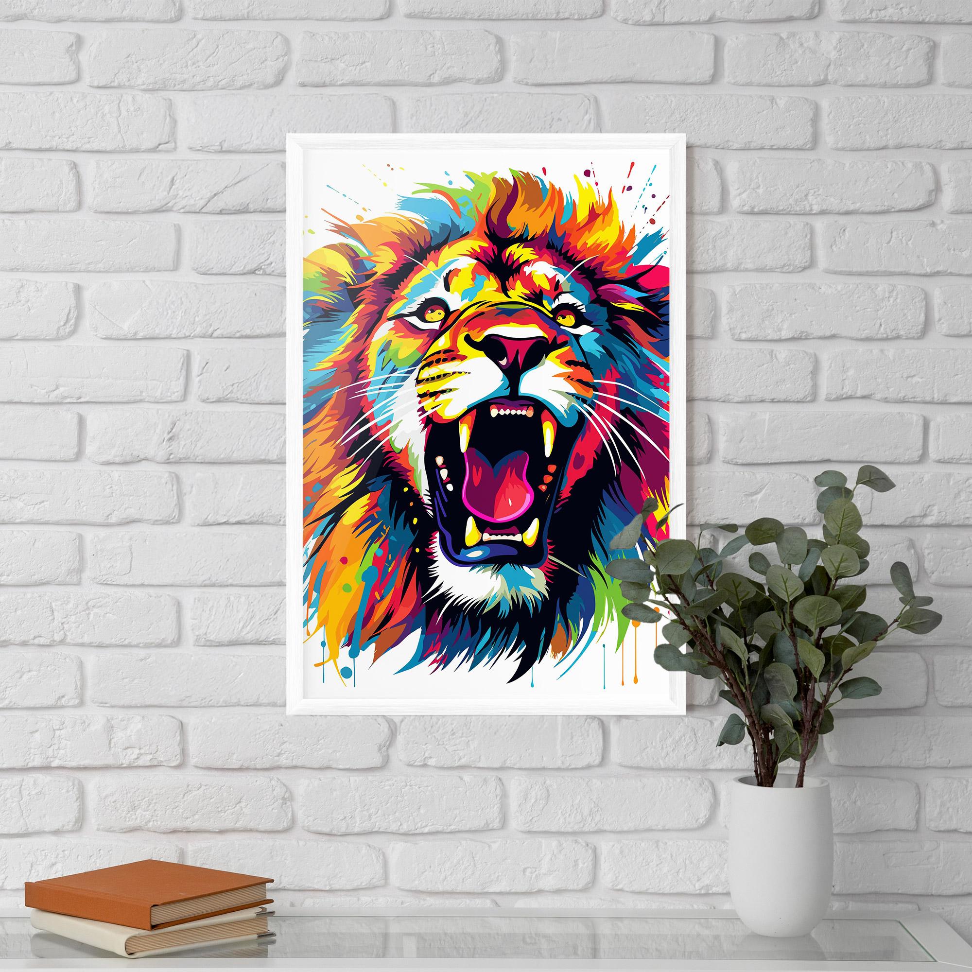 Gerahmte Poster Angry Lion Mix mockup 5