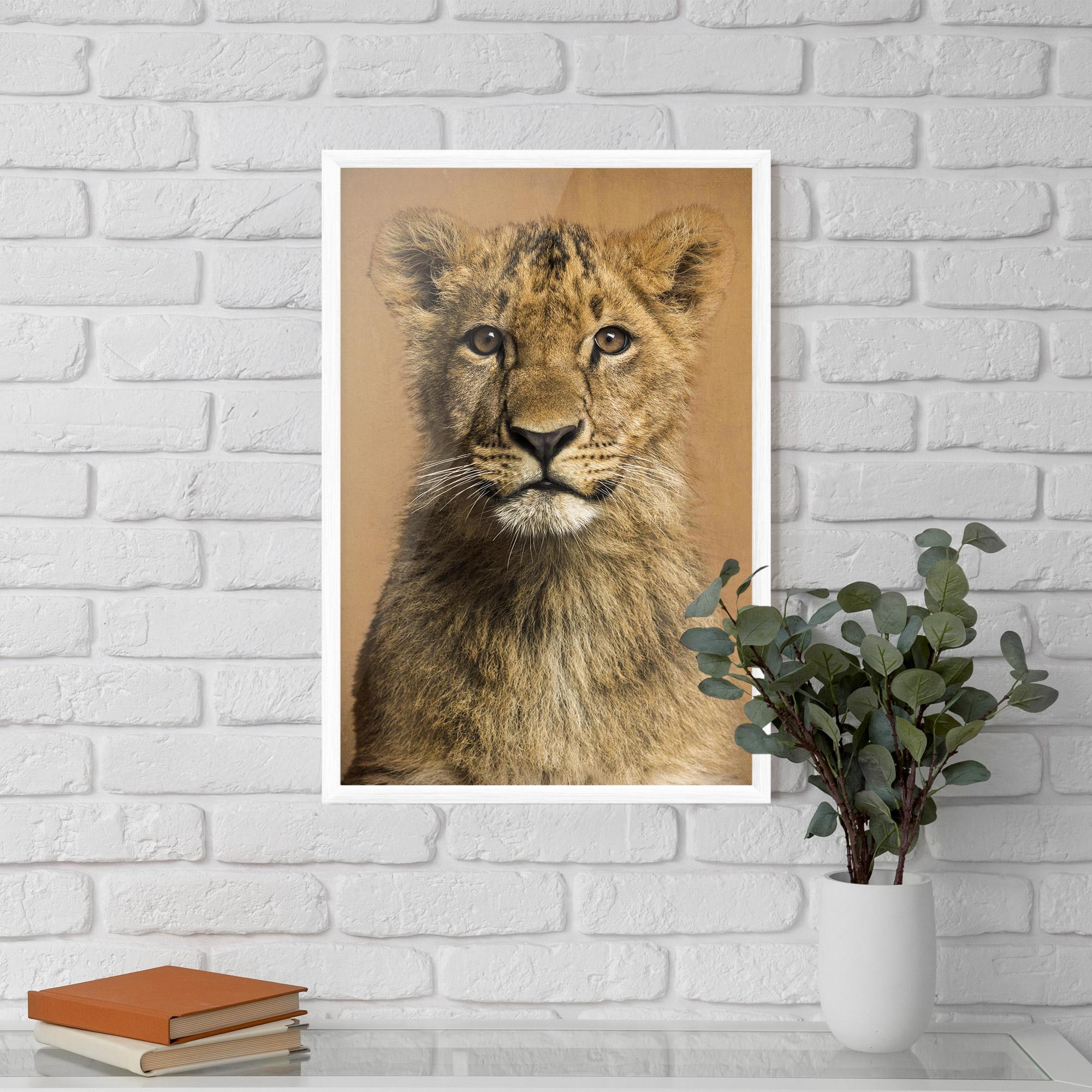 Gerahmte Poster Baby Lion mockup 5