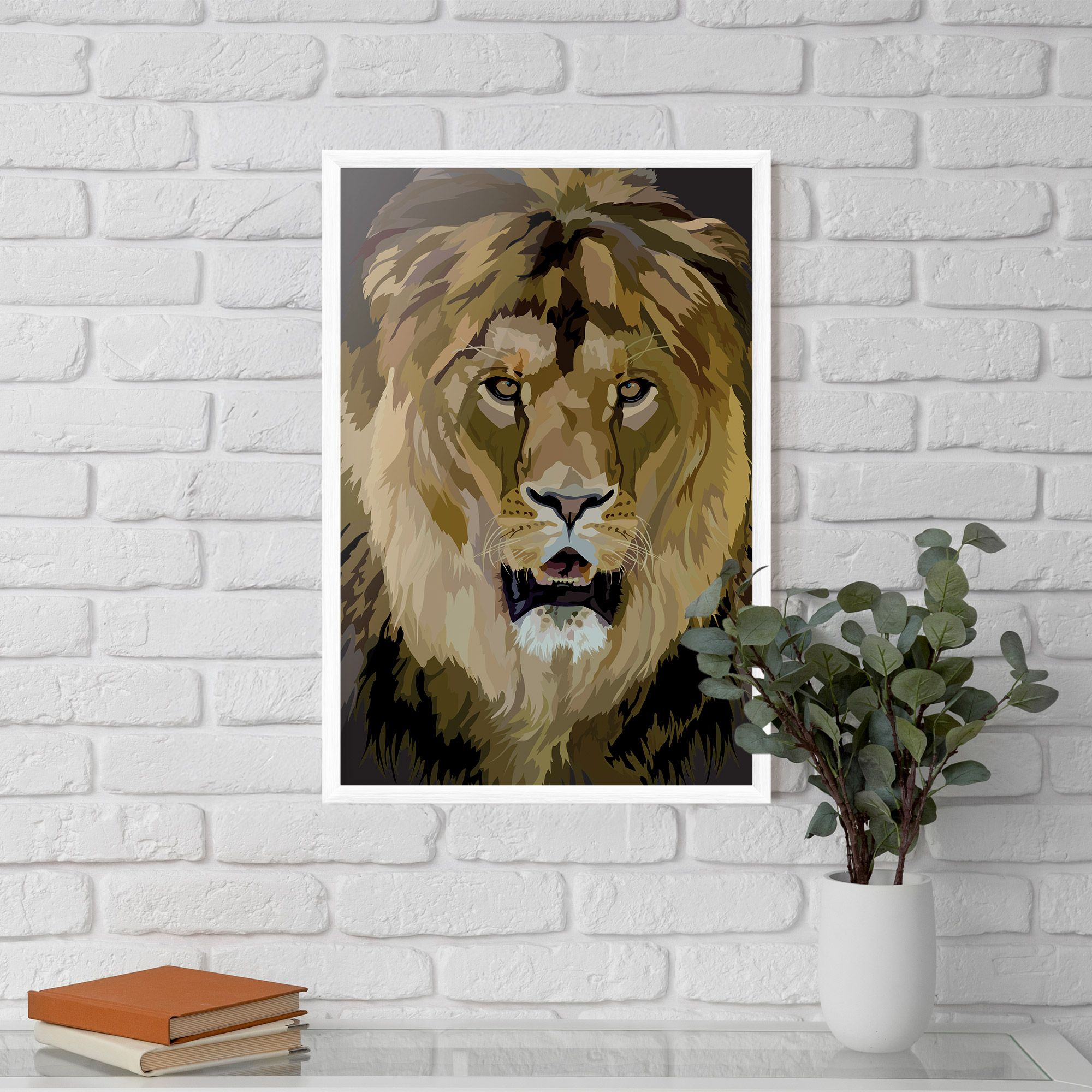 Beautiful Lion Art mockup 5