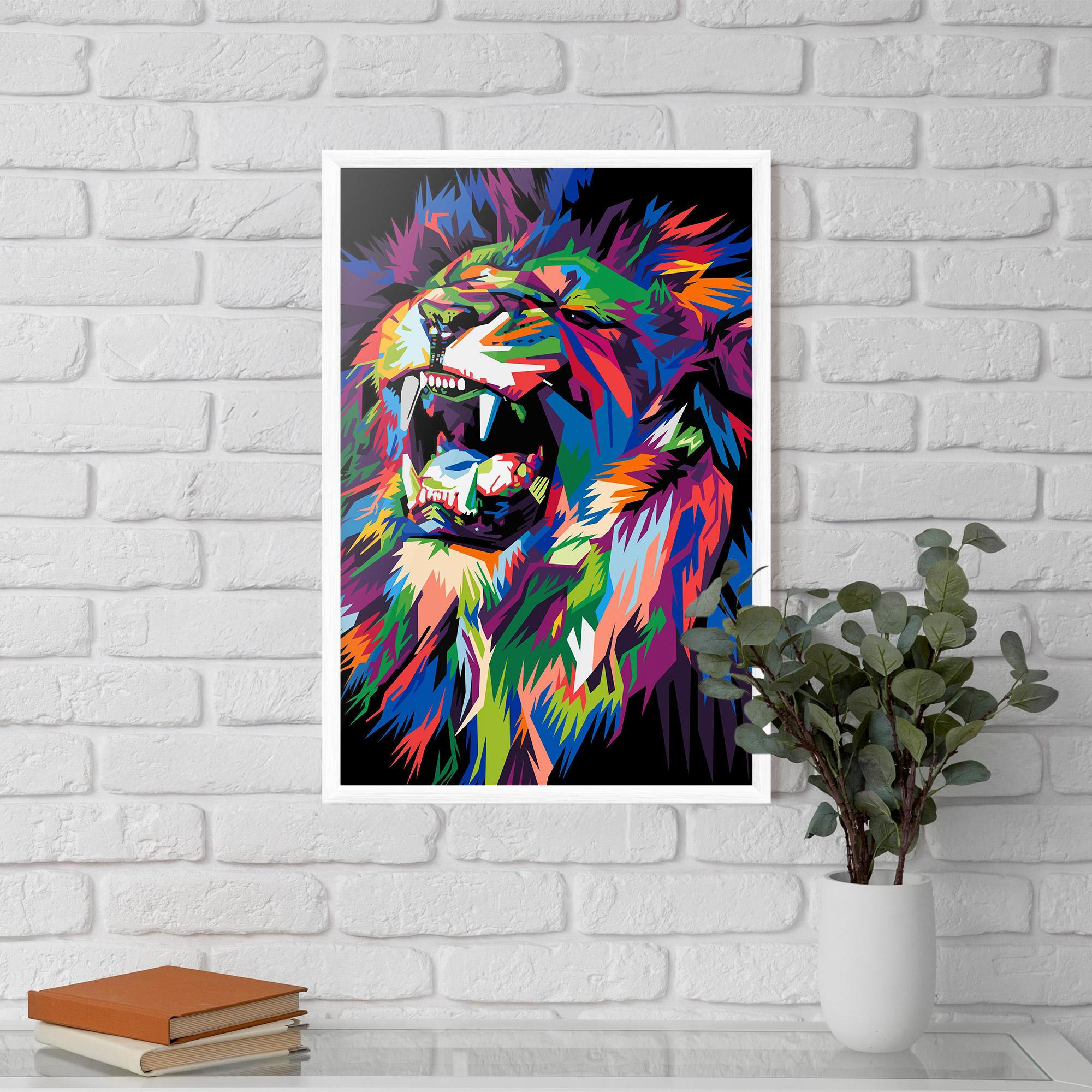 Gerahmte Poster Beautiful Lion mockup 5