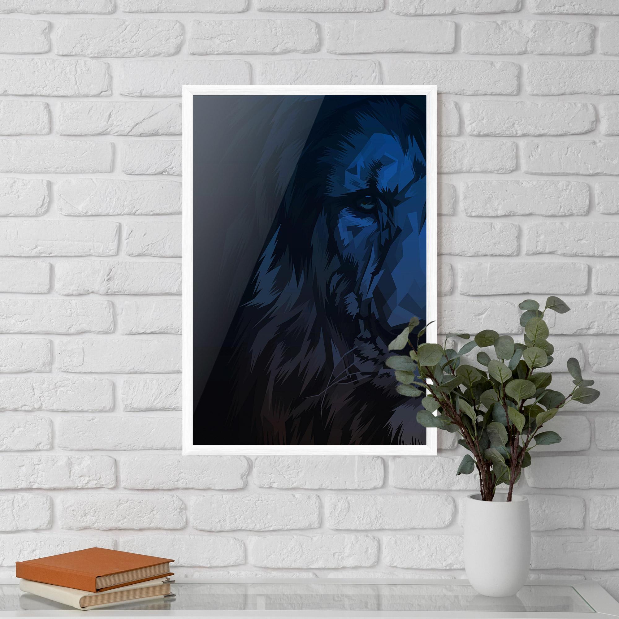 Gerahmte Poster Blue Lion mockup 5