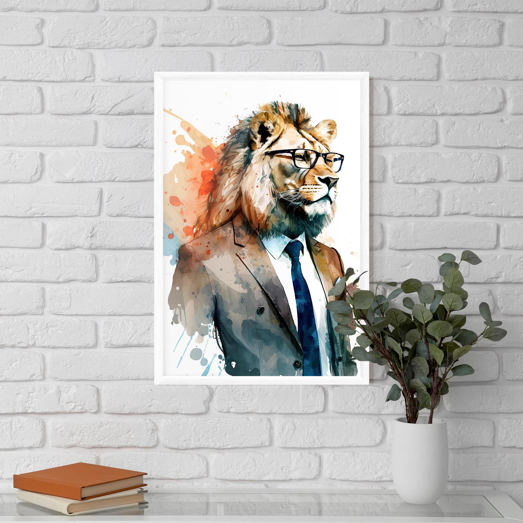 Gerahmte Poster Brown Suit Lion mockup 5