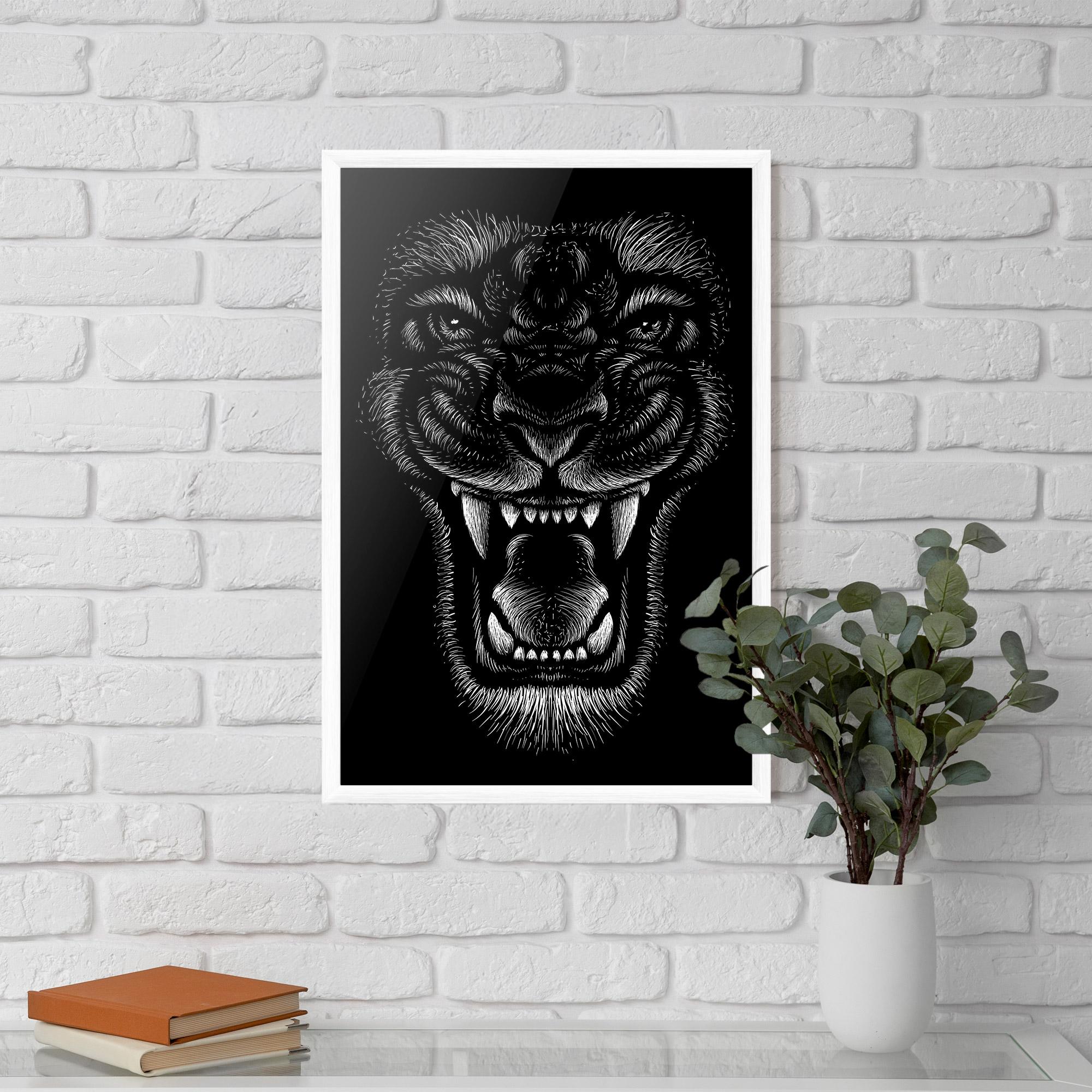 Gerahmte Poster Lion Bite mockup 5