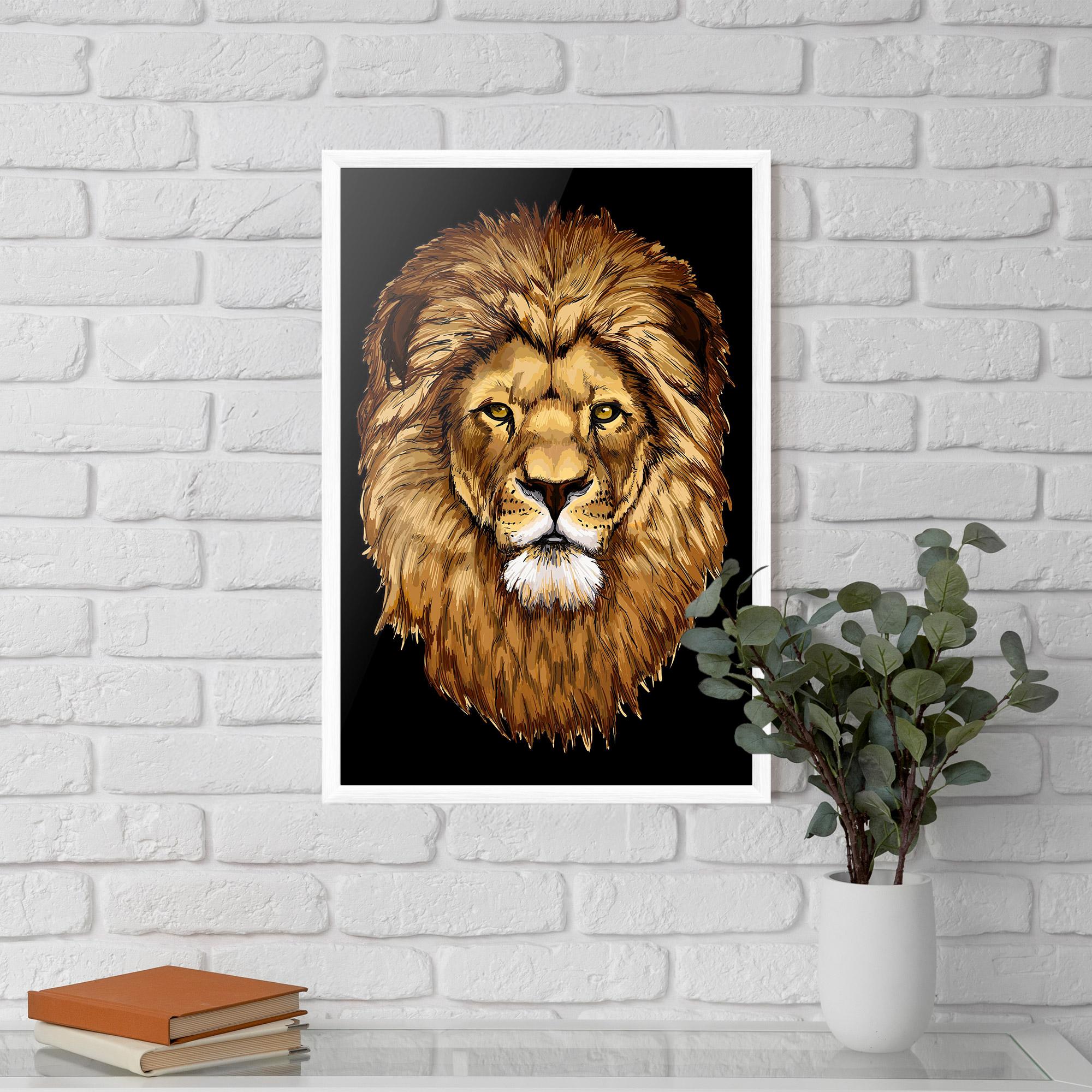 Gerahmte Poster Lion Head mockup 5