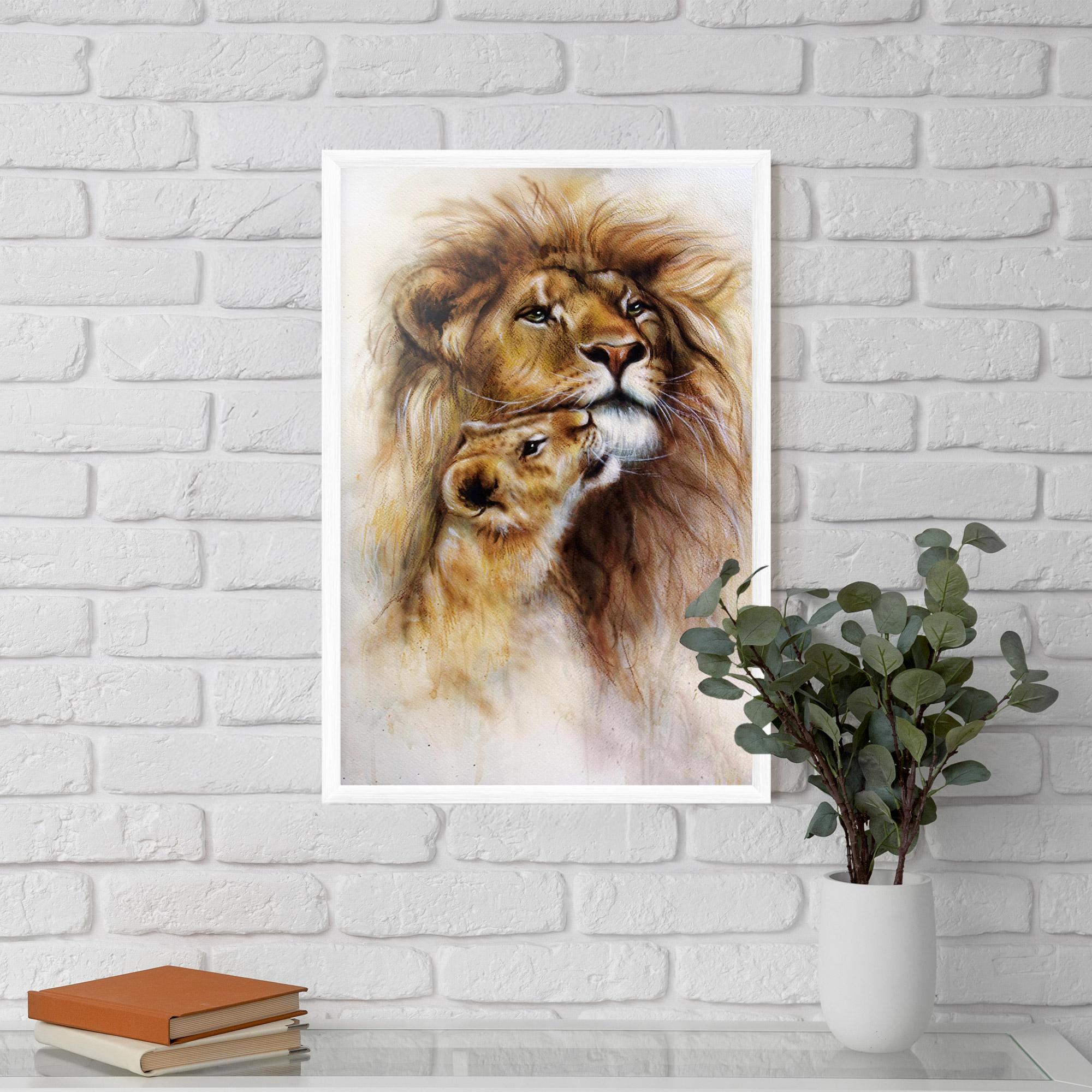 Gerahmte Poster Lion Love mockup 5