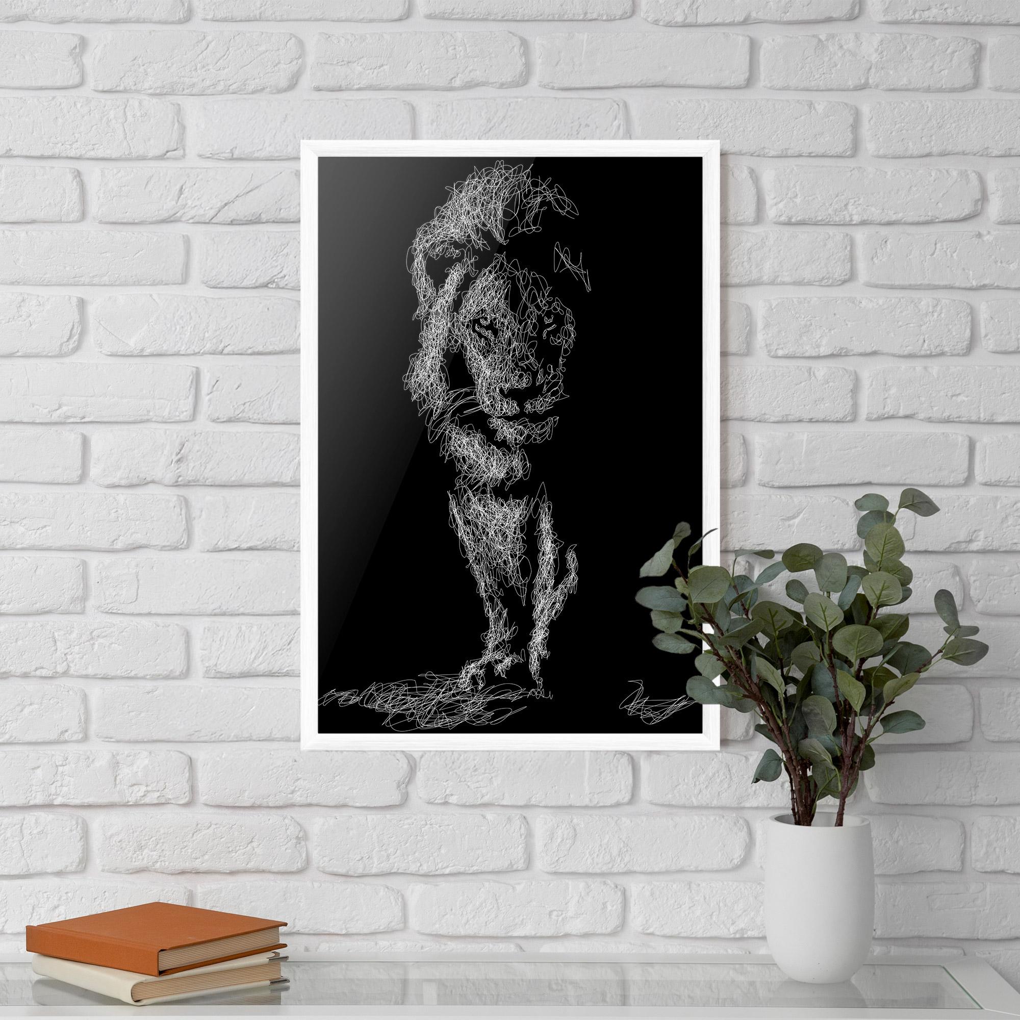 Gerahmte Poster Lion Signature mockup 5