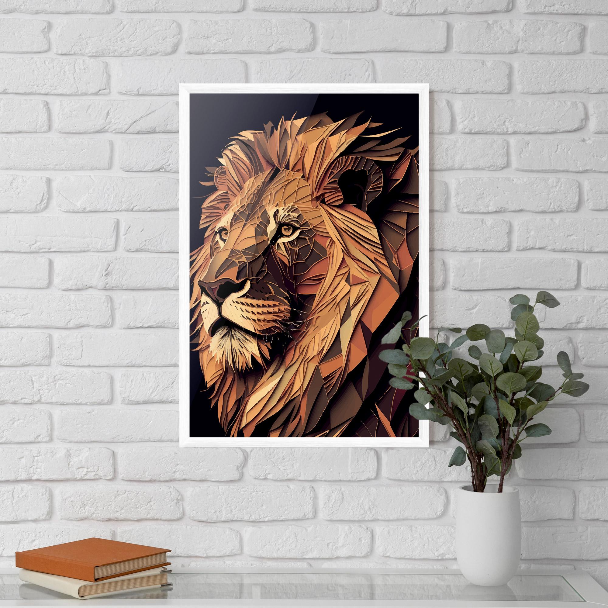 Gerahmte Poster Orange Mix Lion mockup 5