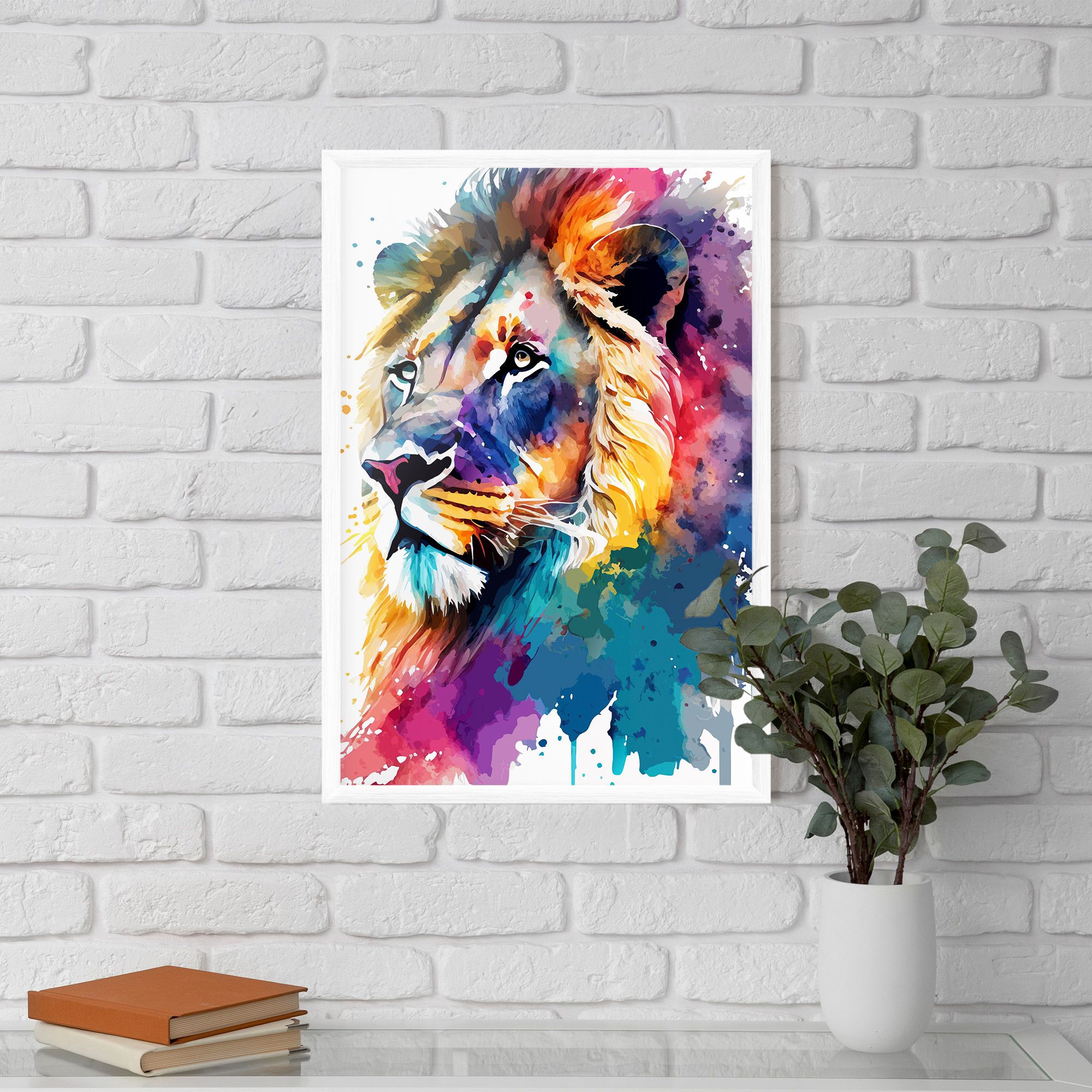 Vibrant Color Lion mockup 5