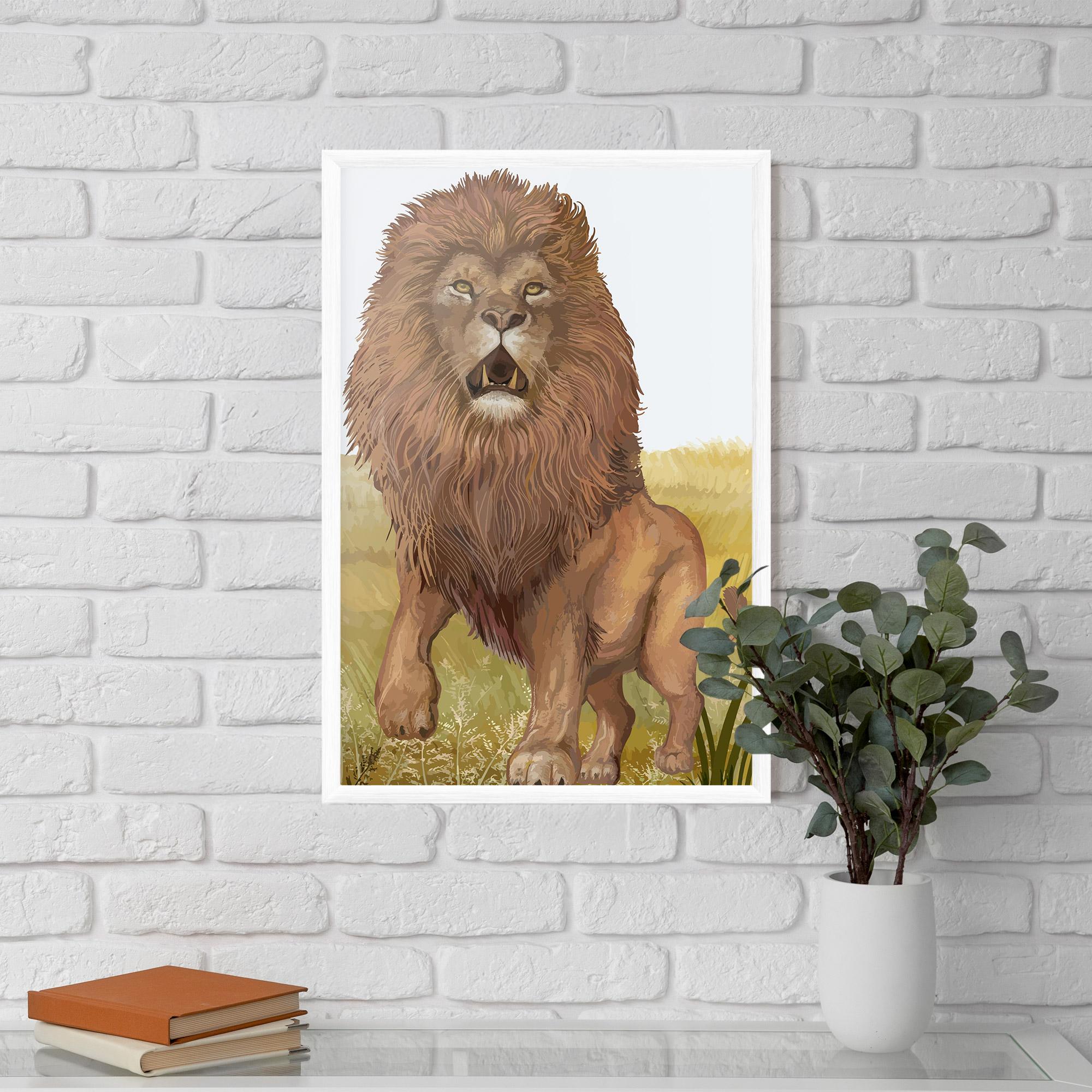 Gerahmte Poster Wild Lion mockup 5