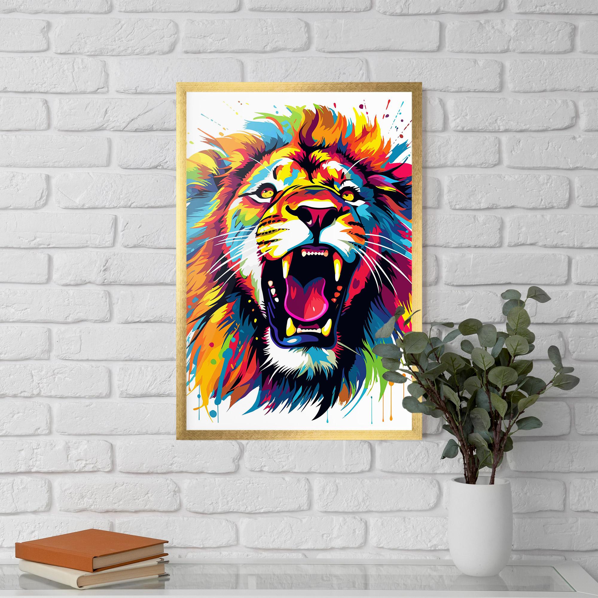 Gerahmte Poster Angry Lion Mix mockup 5