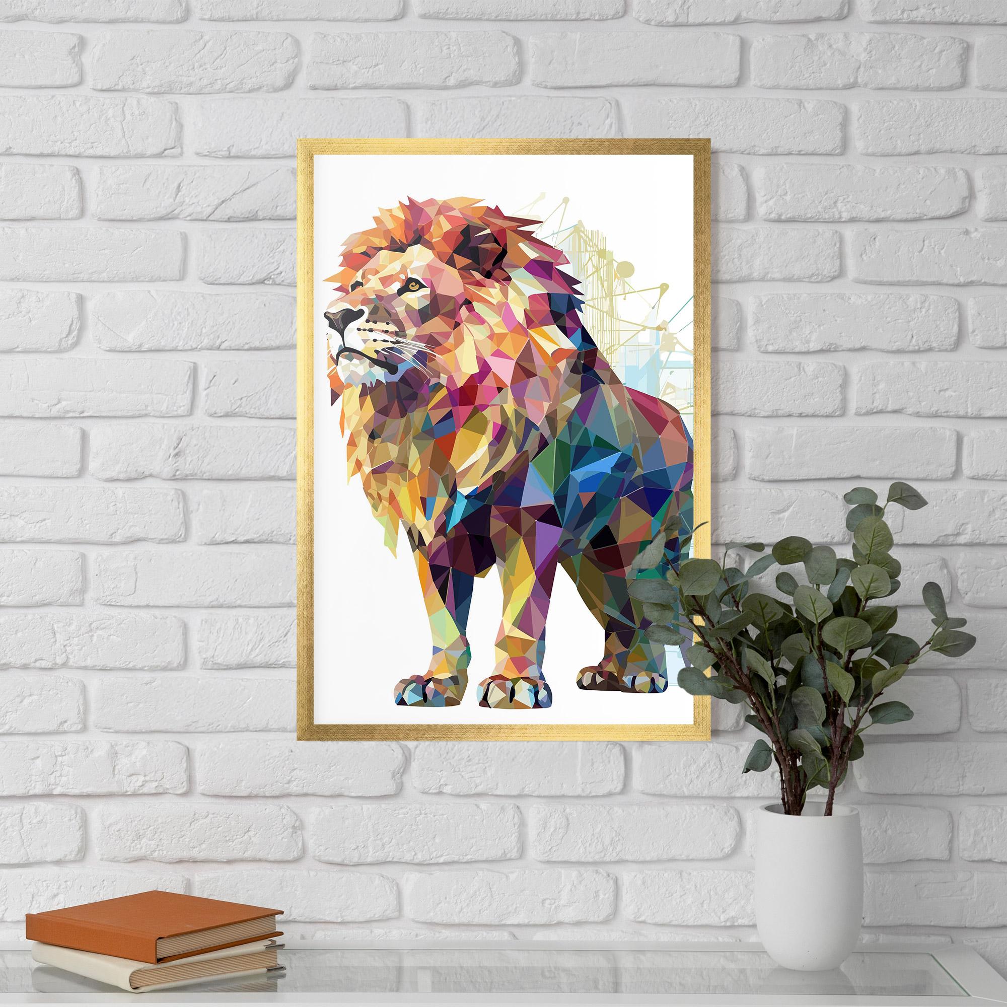 Gerahmte Poster Artistic Lion mockup 5