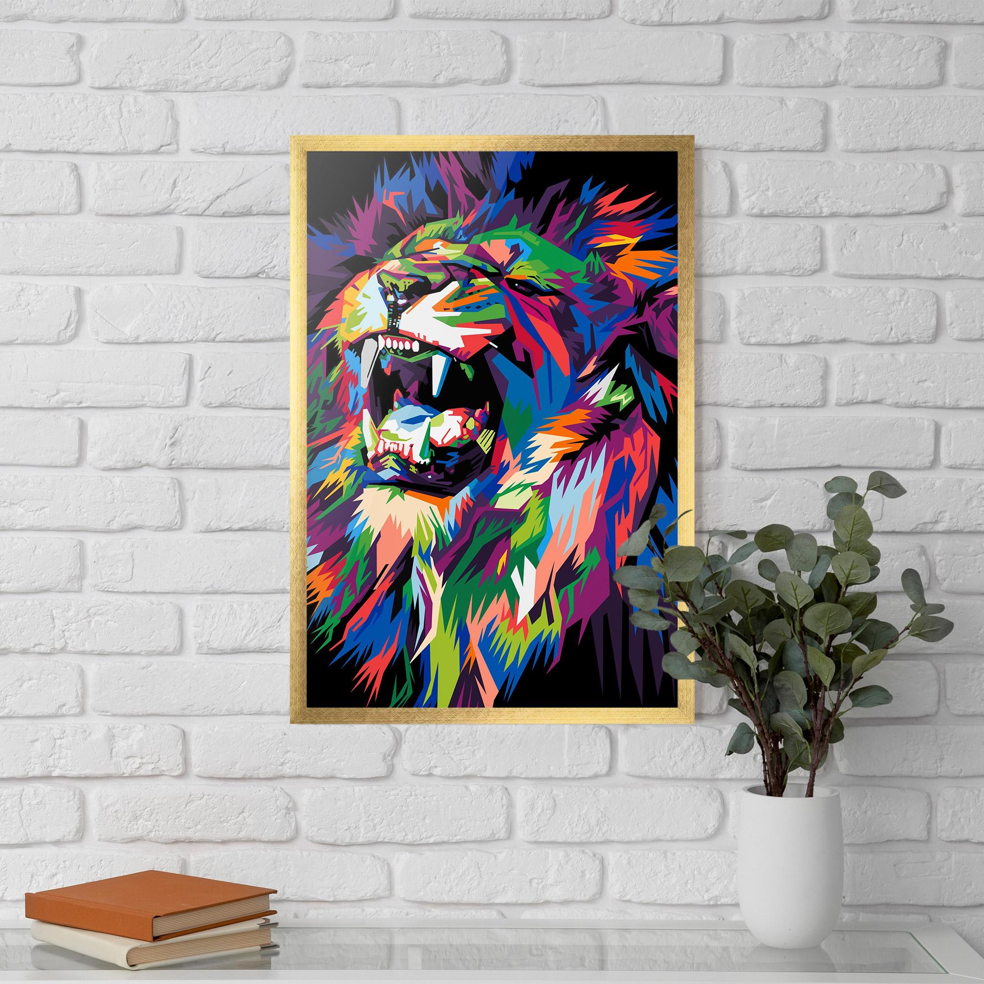 Gerahmte Poster Beautiful Lion mockup 5