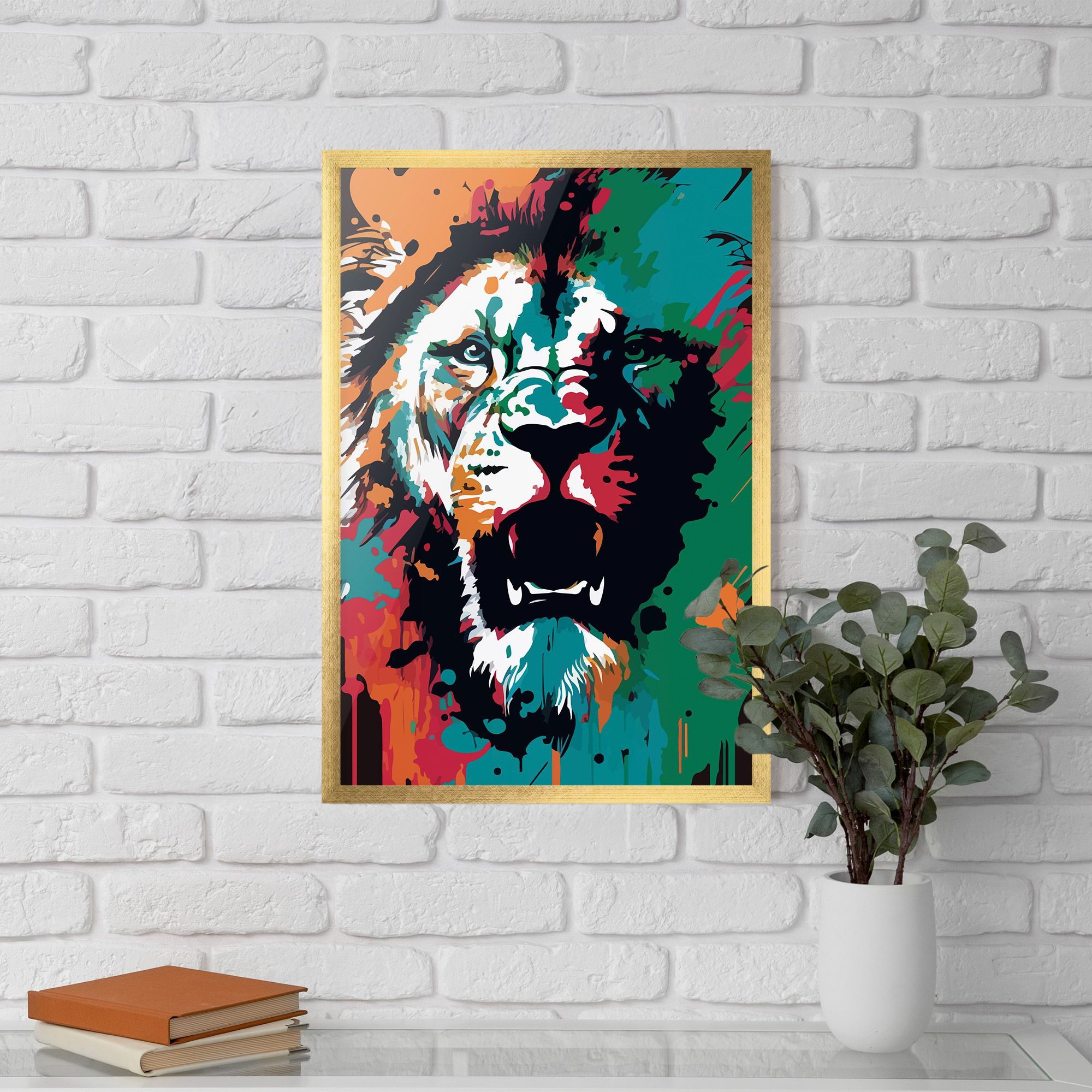 Blue Green Lion mockup 5