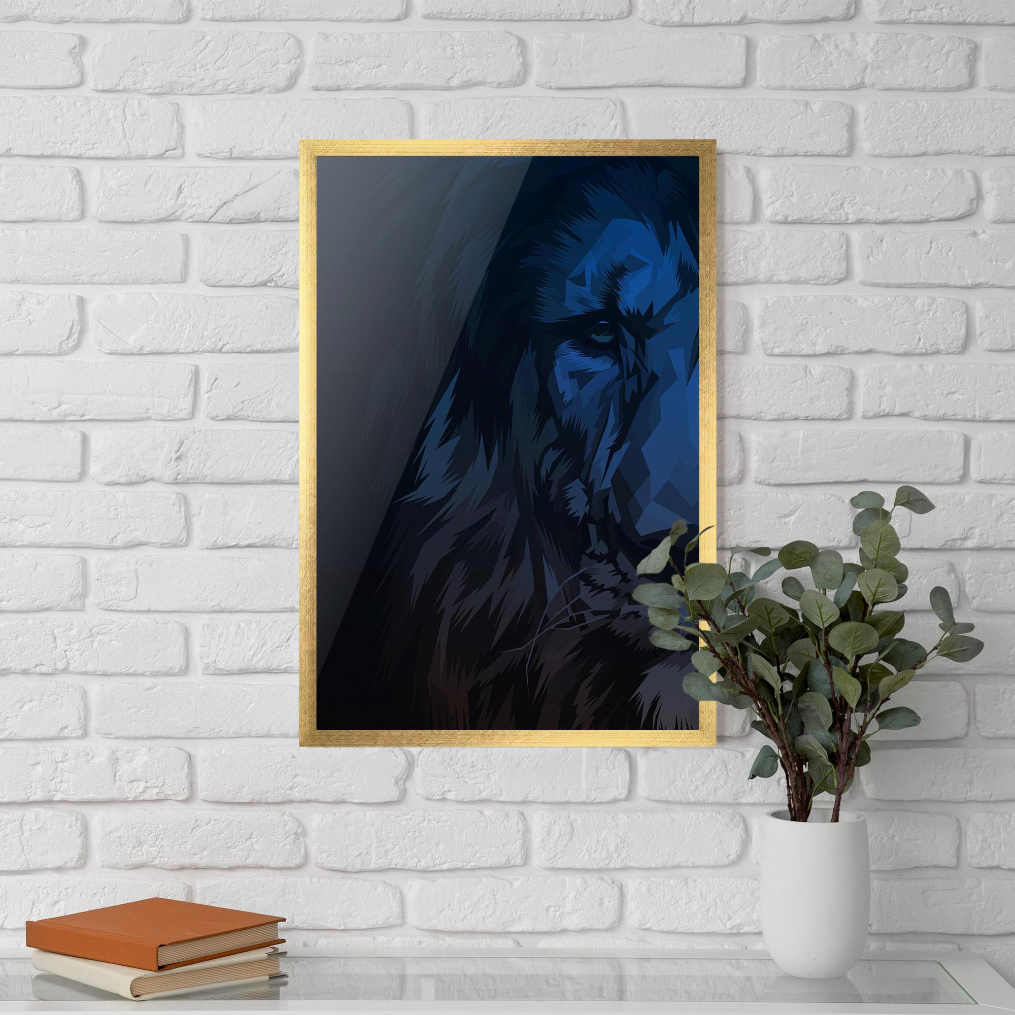 Gerahmte Poster Blue Lion mockup 5