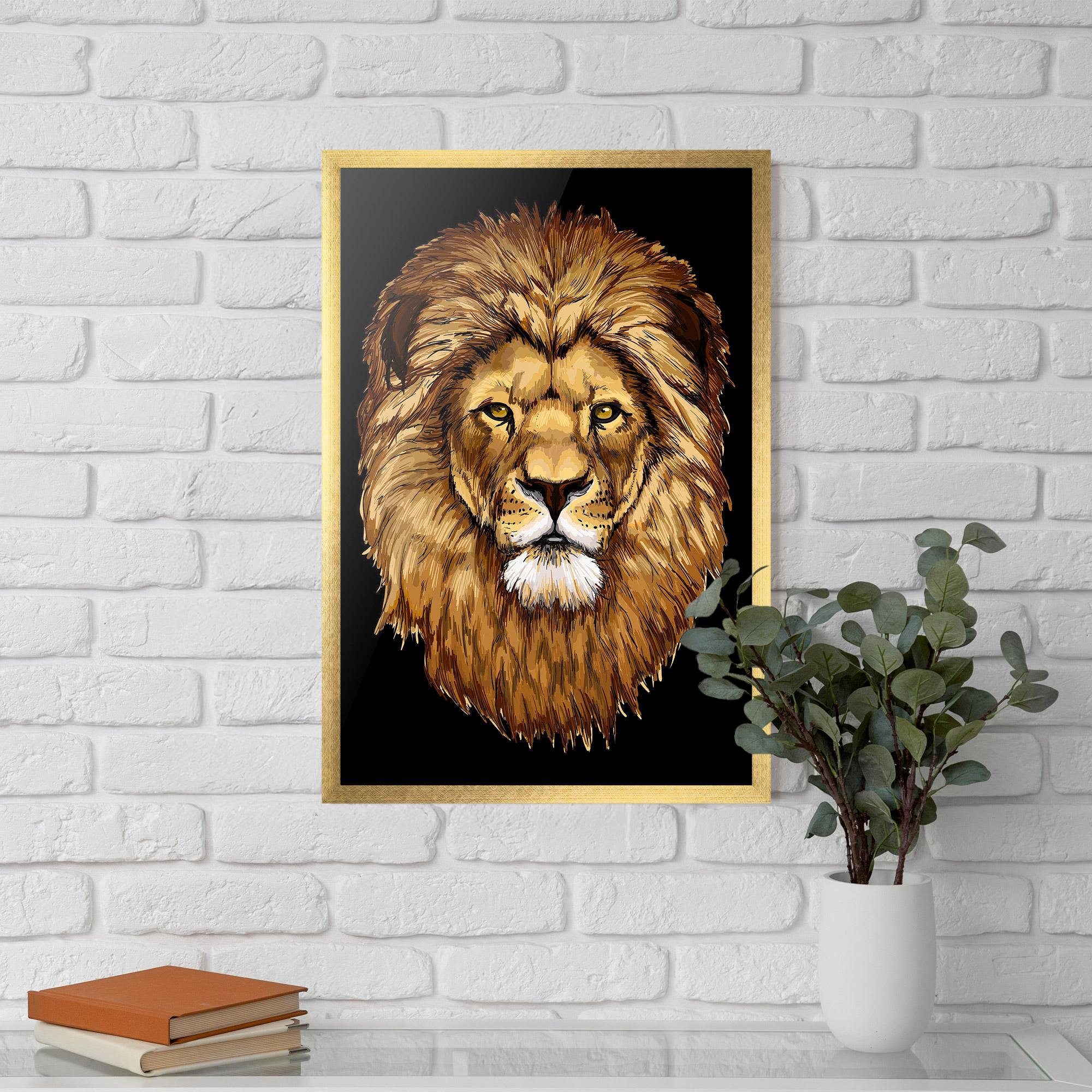 Gerahmte Poster Lion Head mockup 5