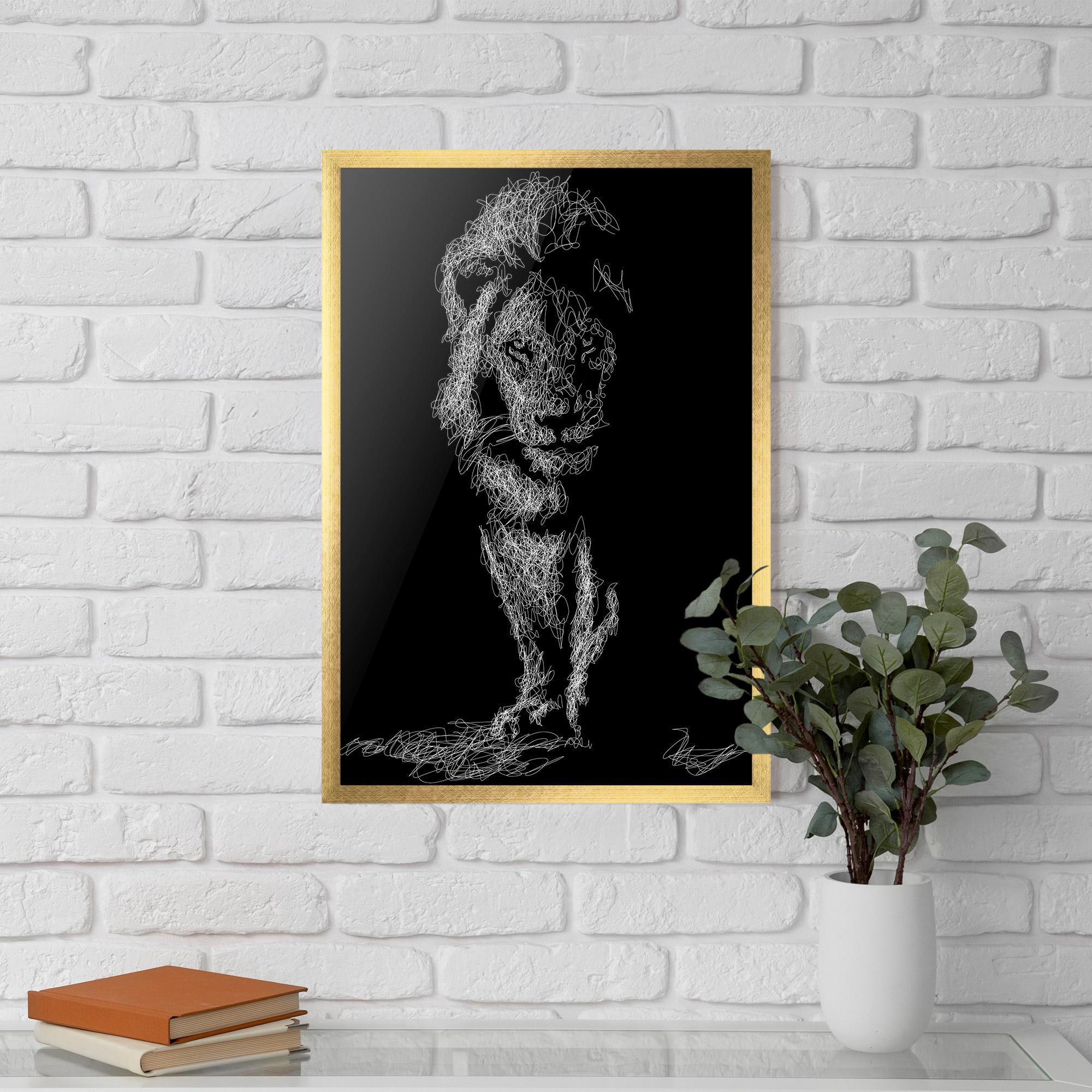 Gerahmte Poster Lion Signature mockup 5
