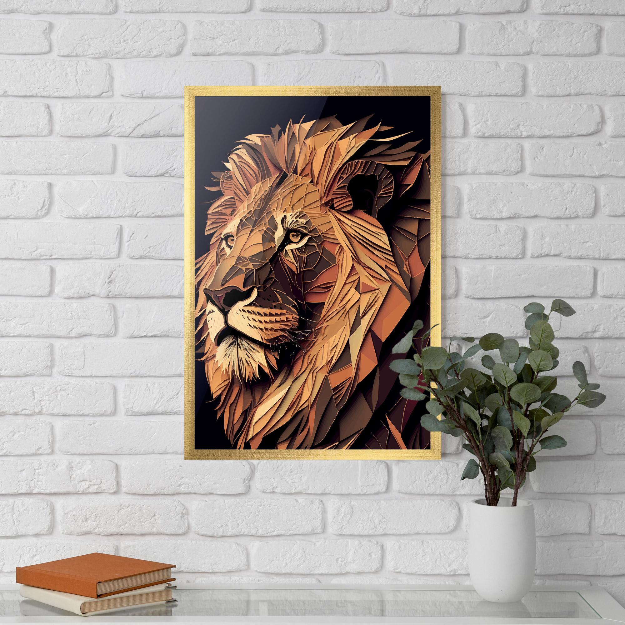 Gerahmte Poster Orange Mix Lion mockup 5