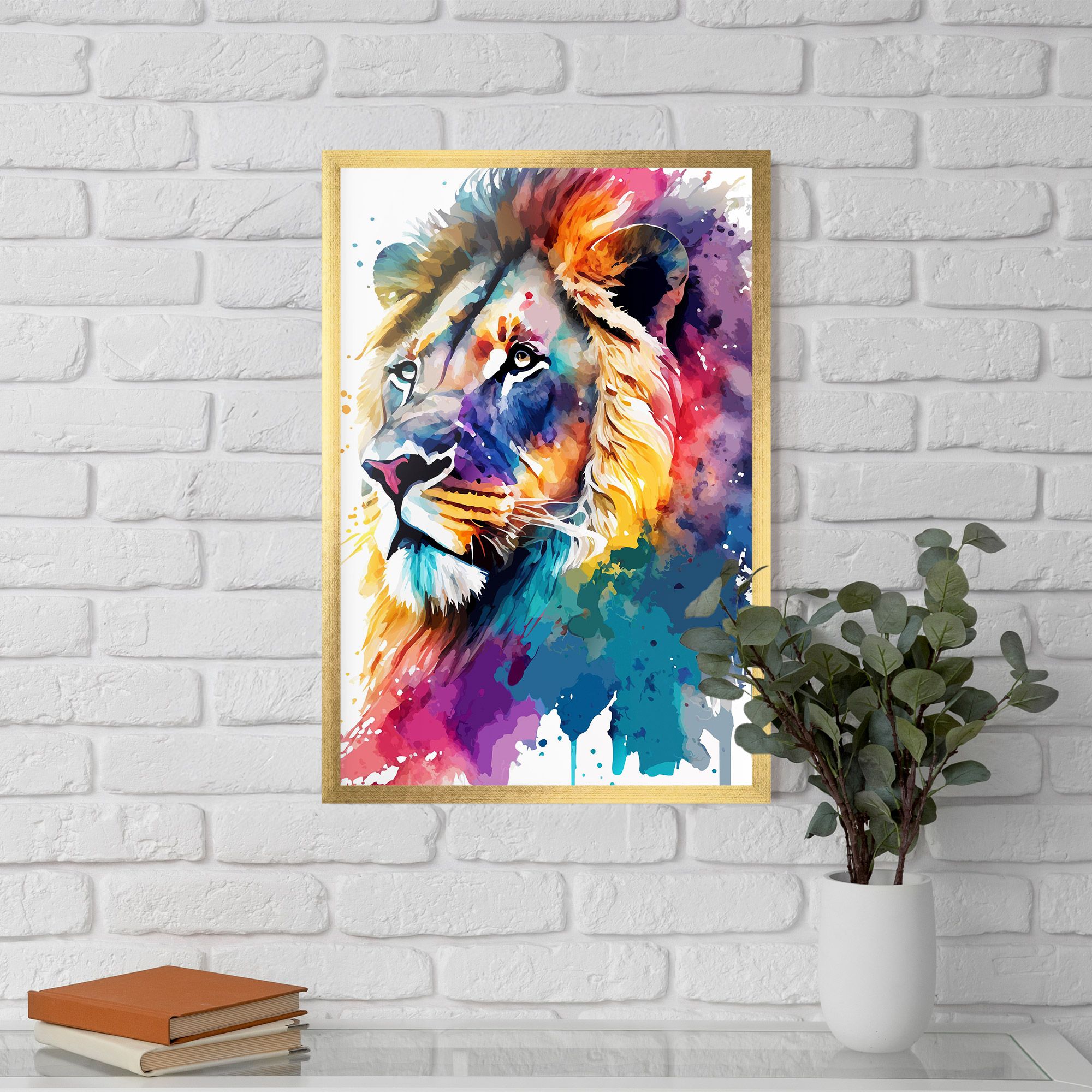 Vibrant Color Lion mockup 5