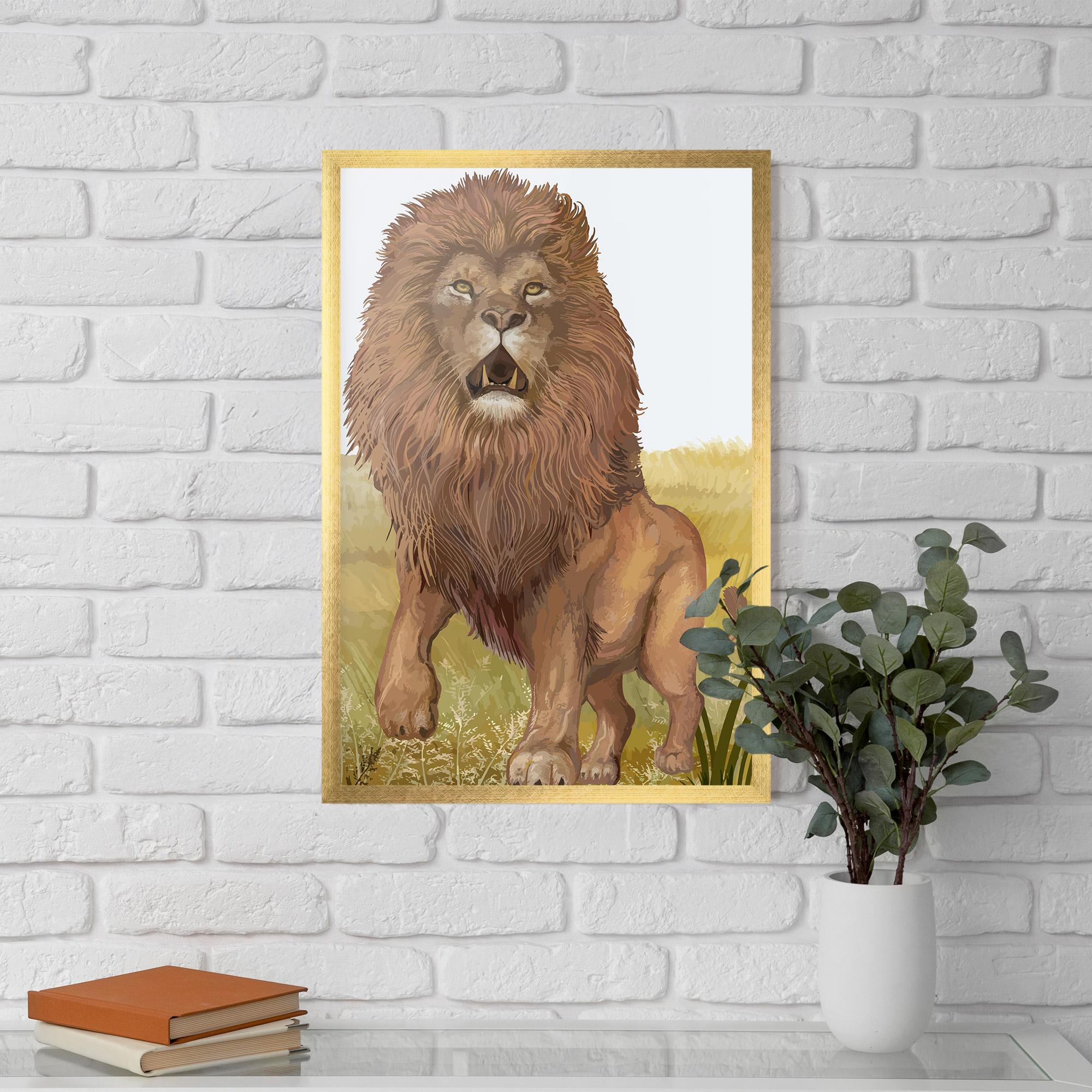 Gerahmte Poster Wild Lion mockup 5
