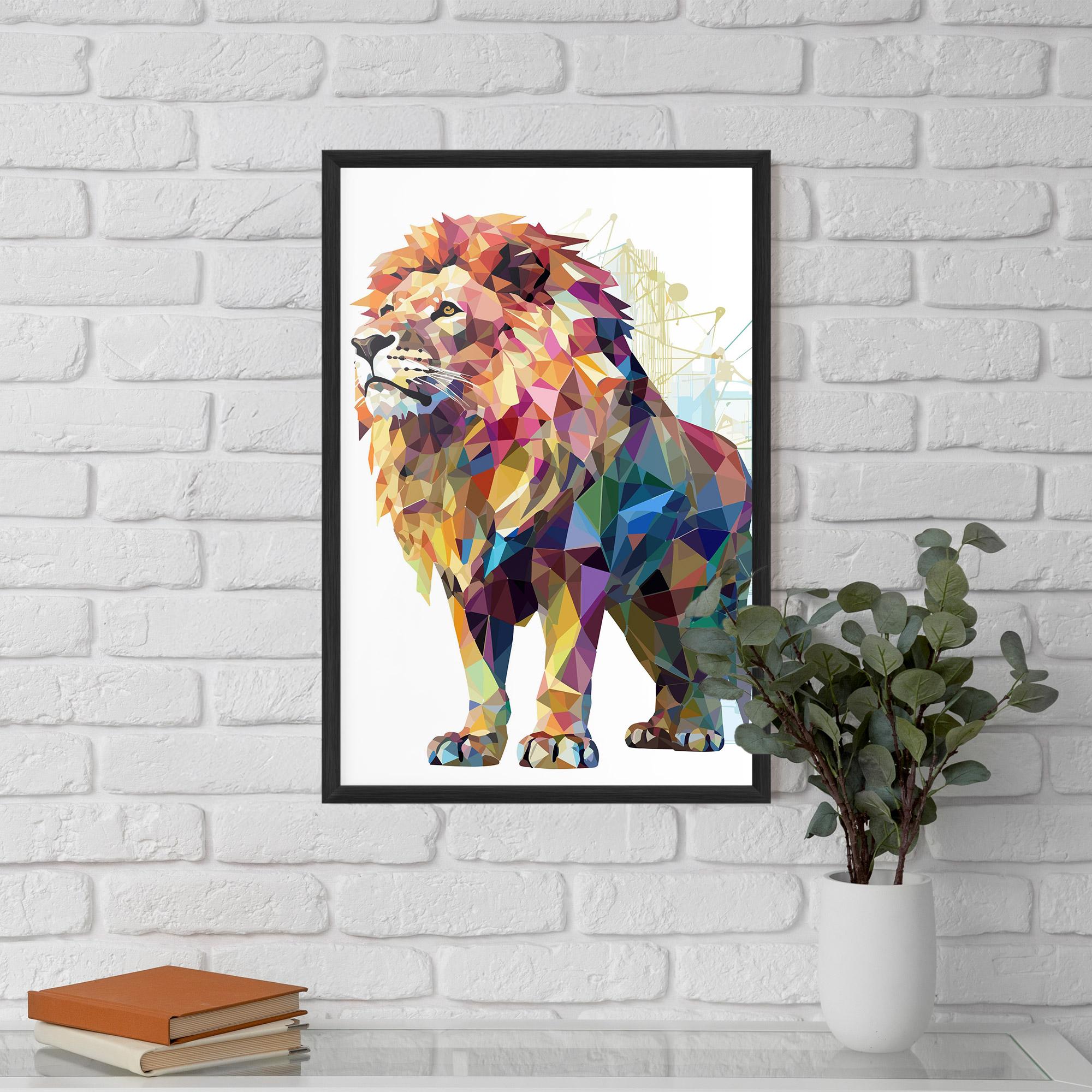 Gerahmte Poster Artistic Lion mockup 5