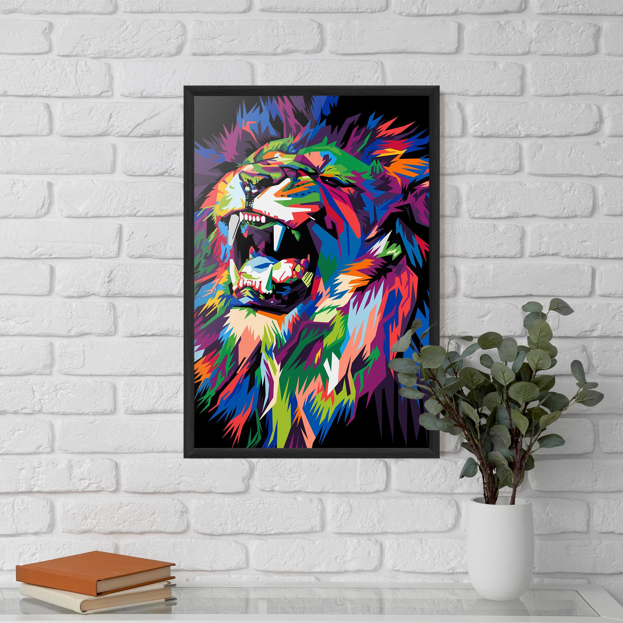 Gerahmte Poster Beautiful Lion mockup 5