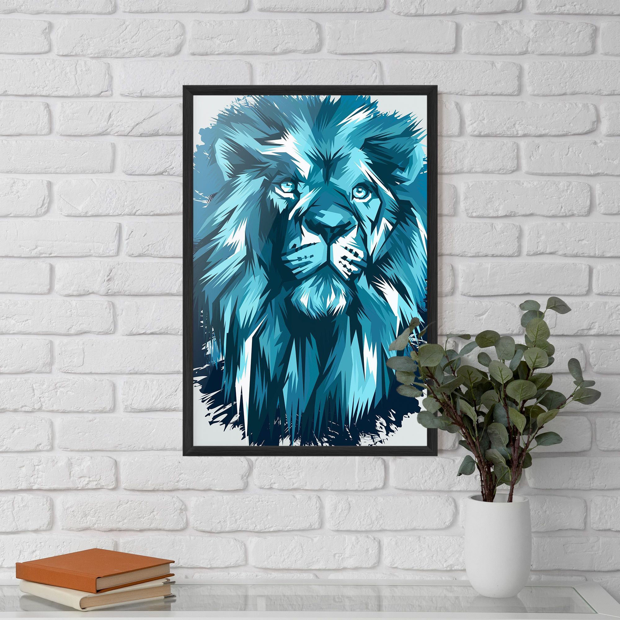 Blue Lion Head mockup 5