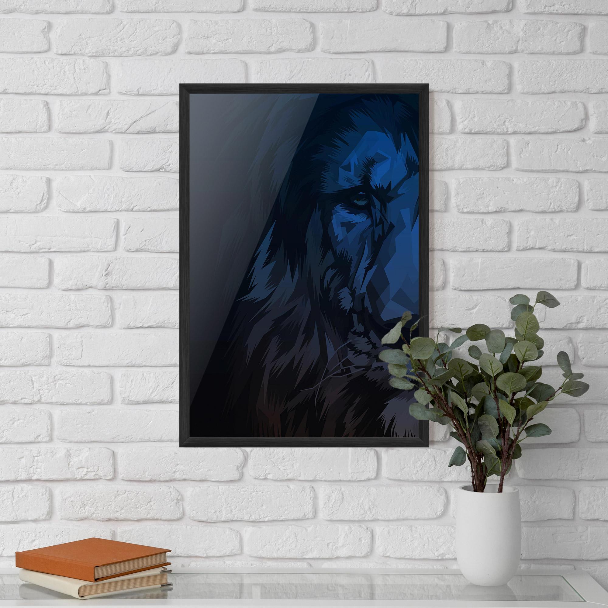 Gerahmte Poster Blue Lion mockup 5