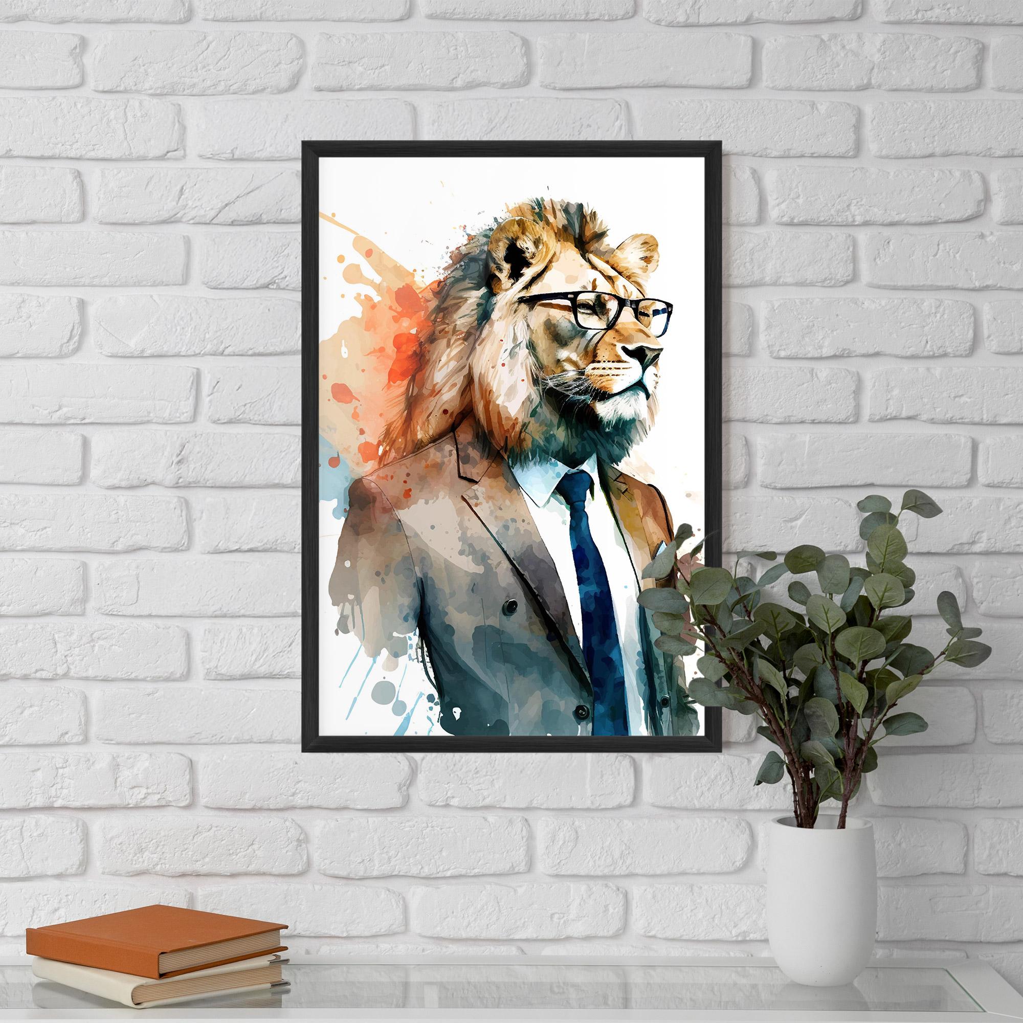 Gerahmte Poster Brown Suit Lion mockup 5