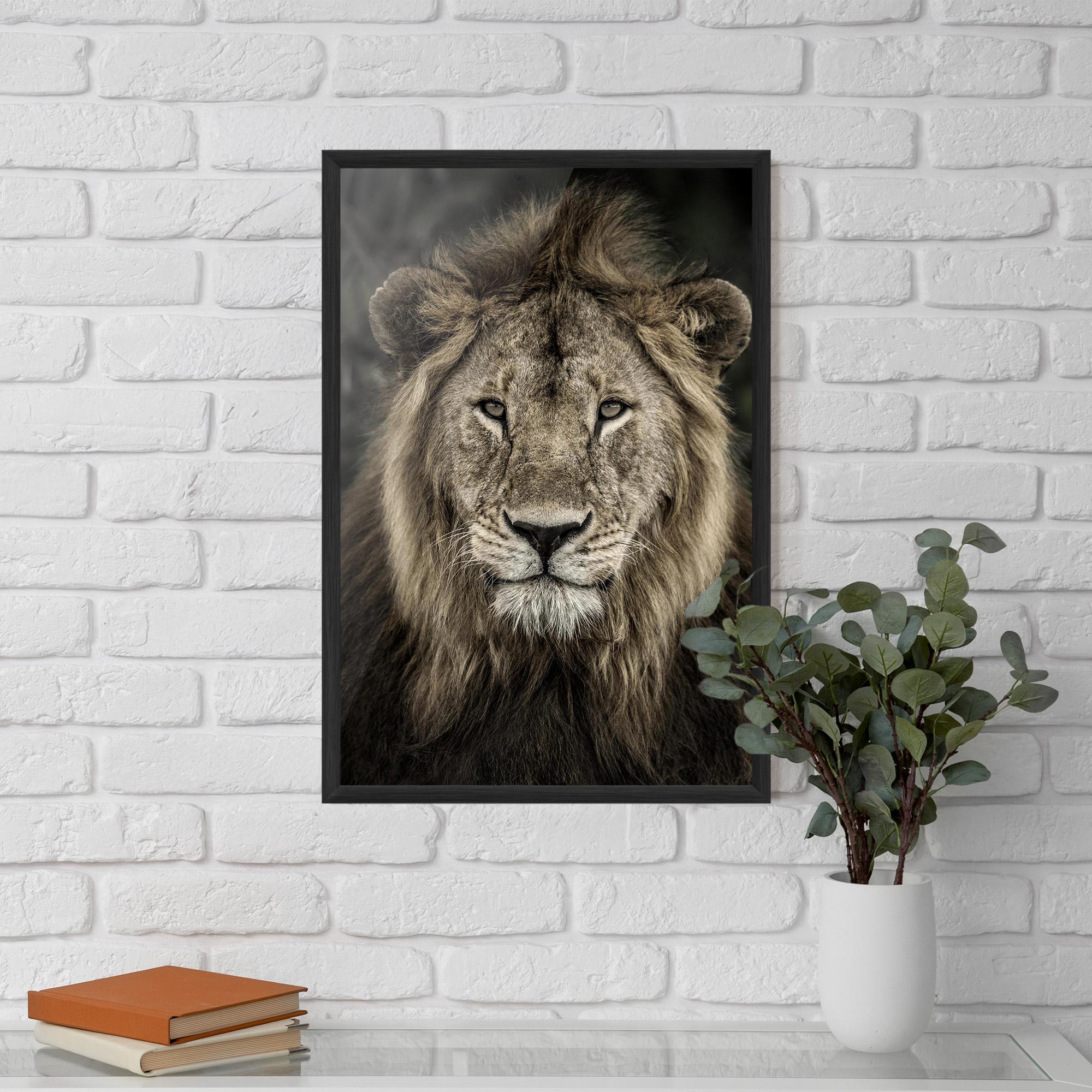 Gerahmte Poster Lion Close Up mockup 5