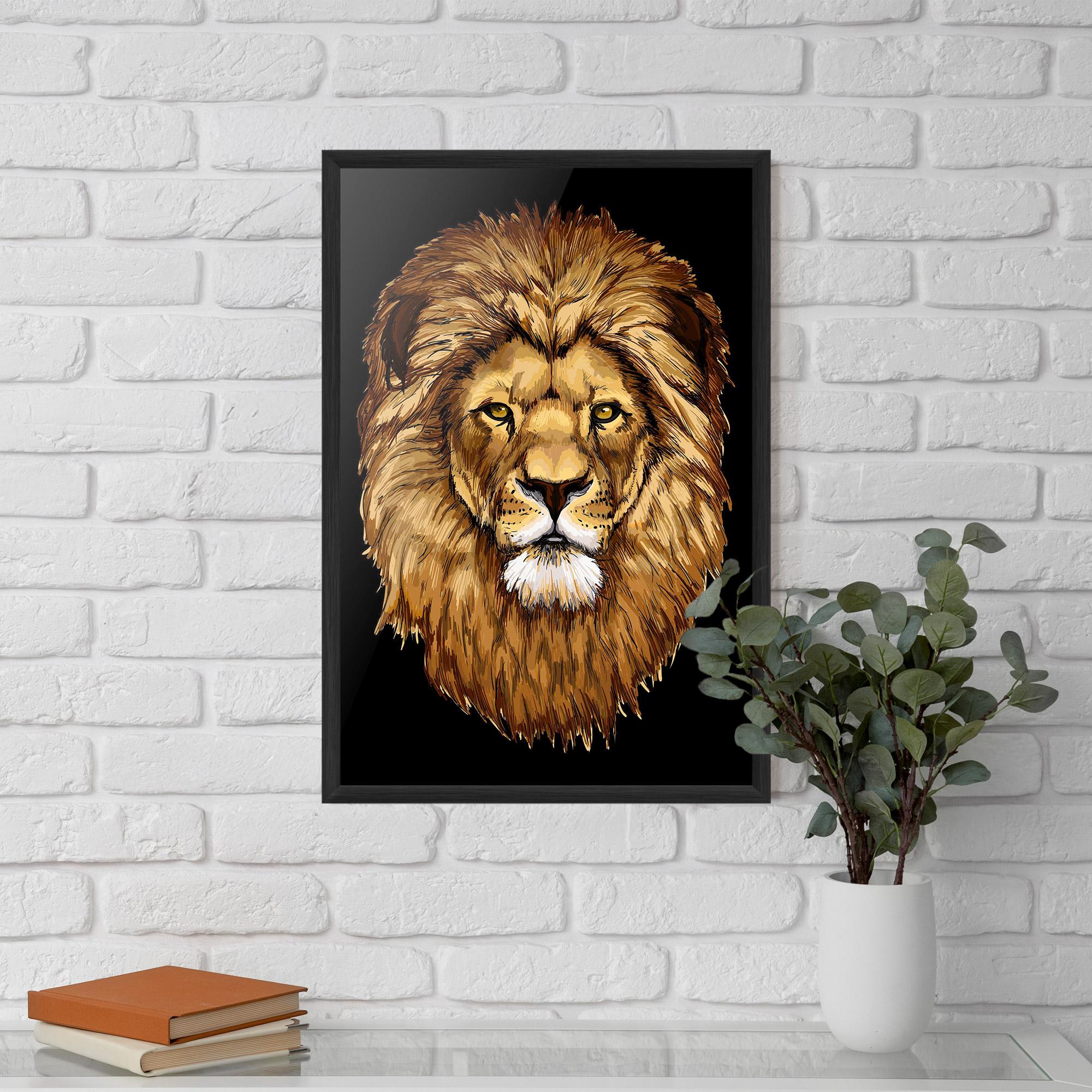 Gerahmte Poster Lion Head mockup 5