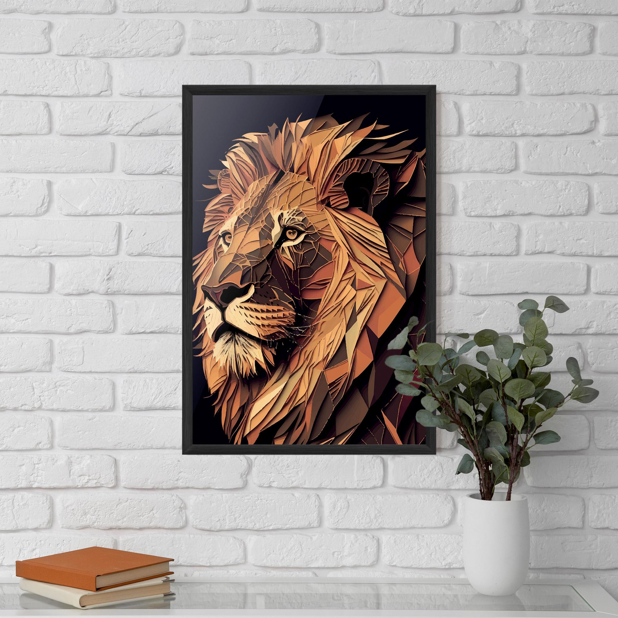 Gerahmte Poster Orange Mix Lion mockup 5