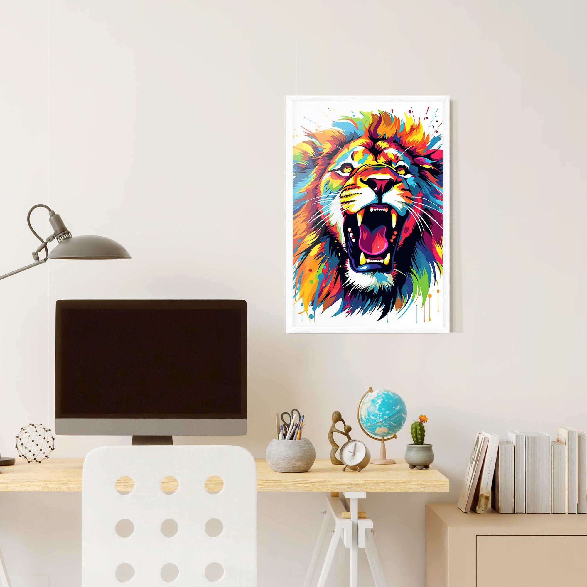 Gerahmte Poster Angry Lion Mix mockup 6