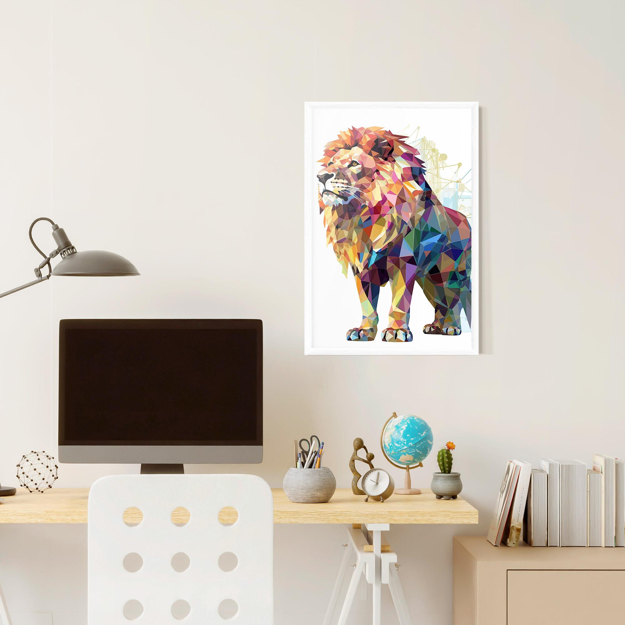 Gerahmte Poster Artistic Lion mockup 6