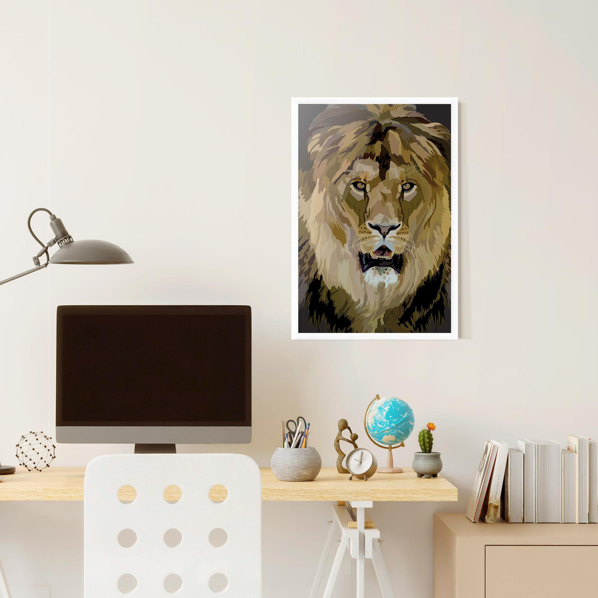Gerahmte Poster Beautiful Lion Art mockup 6