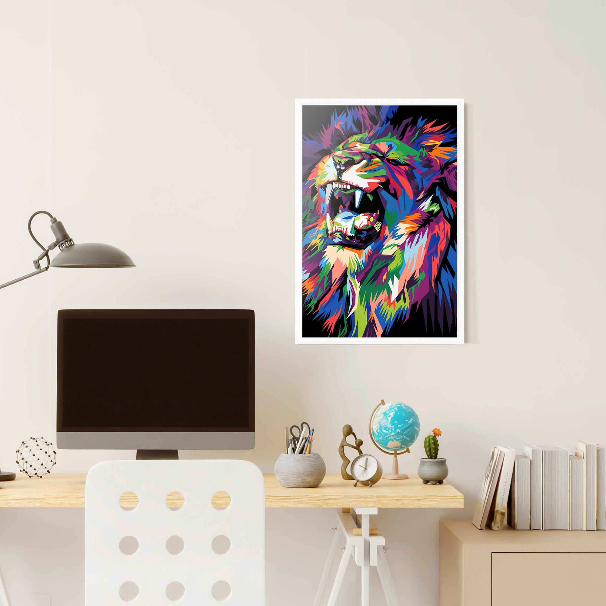 Gerahmte Poster Beautiful Lion mockup 6