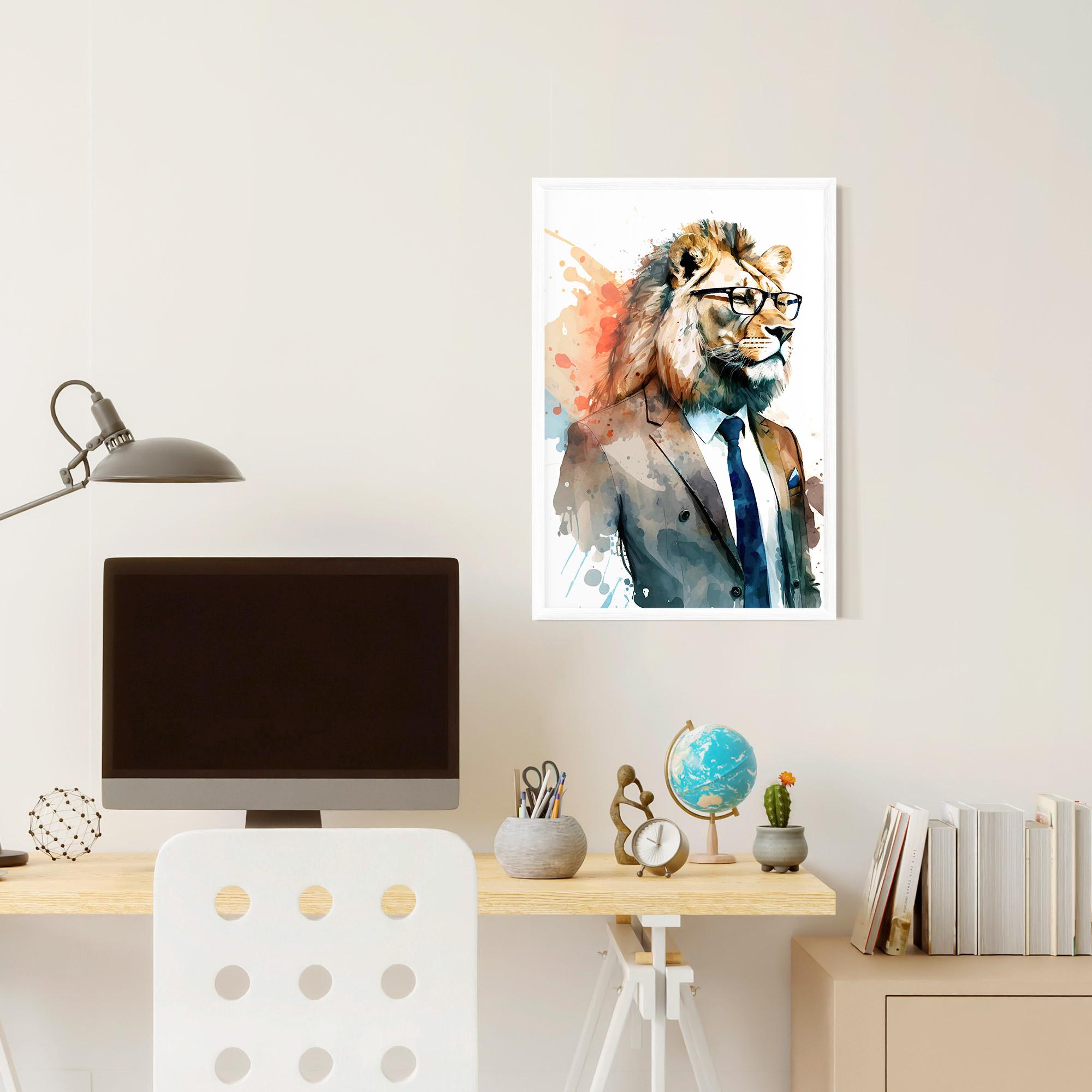 Gerahmte Poster Brown Suit Lion mockup 6