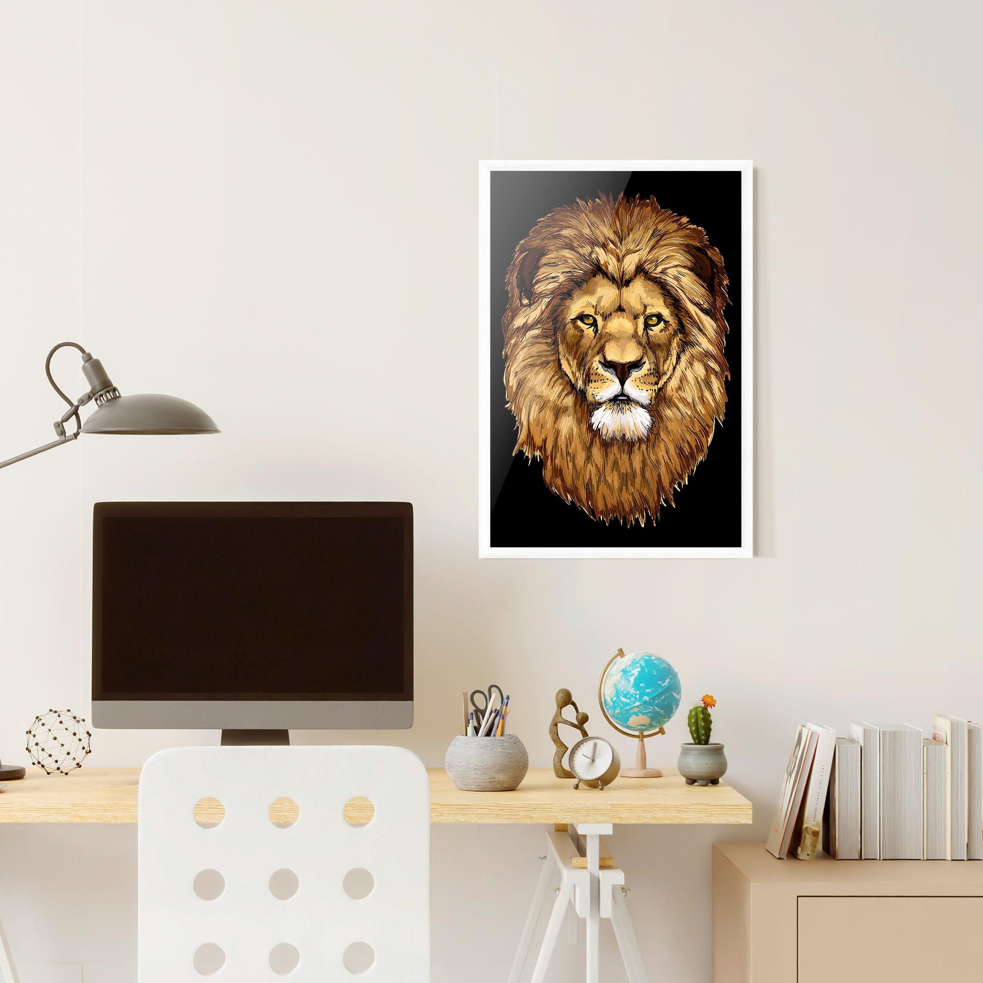 Gerahmte Poster Lion Head mockup 6