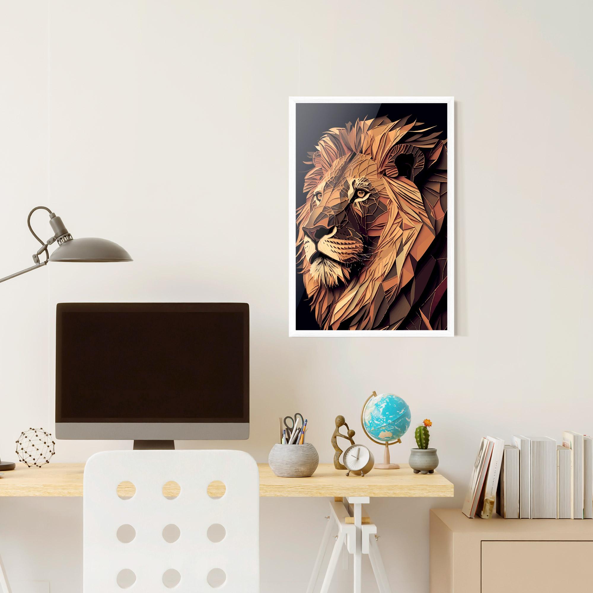 Gerahmte Poster Orange Mix Lion mockup 6