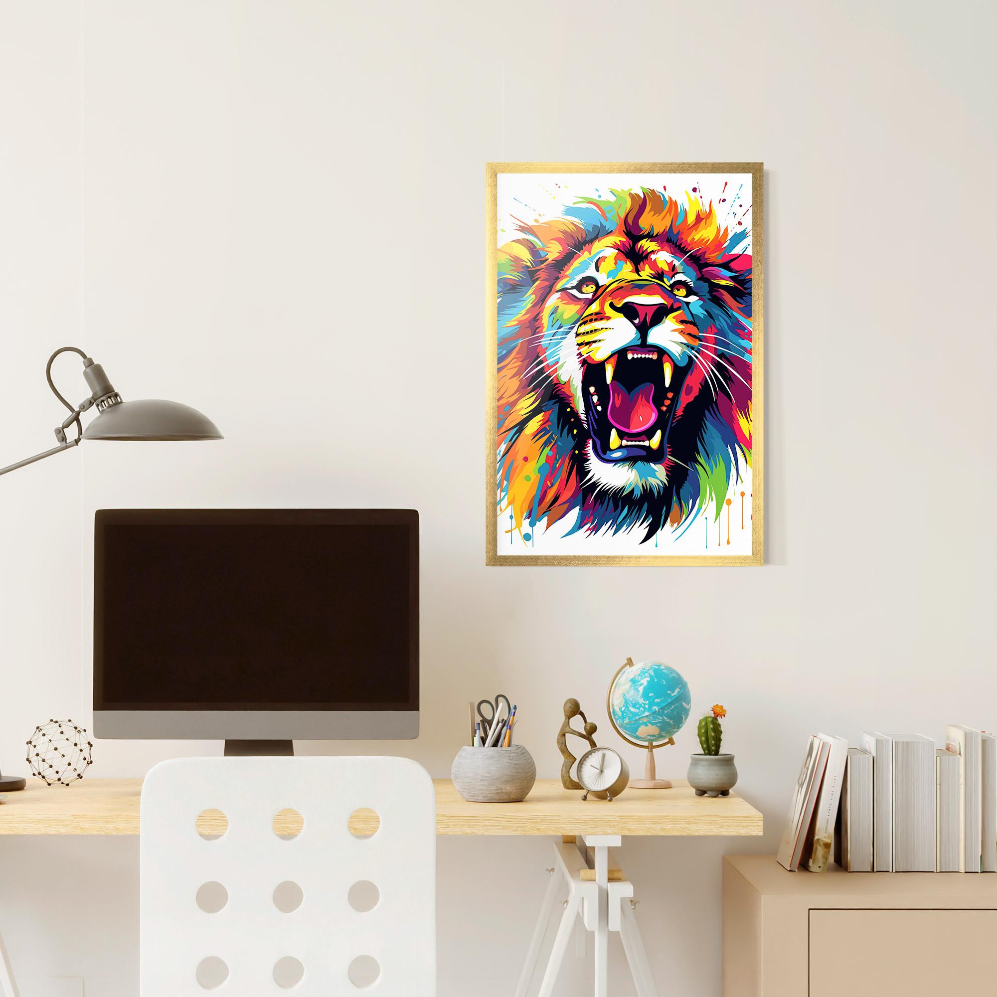 Gerahmte Poster Angry Lion Mix mockup 6
