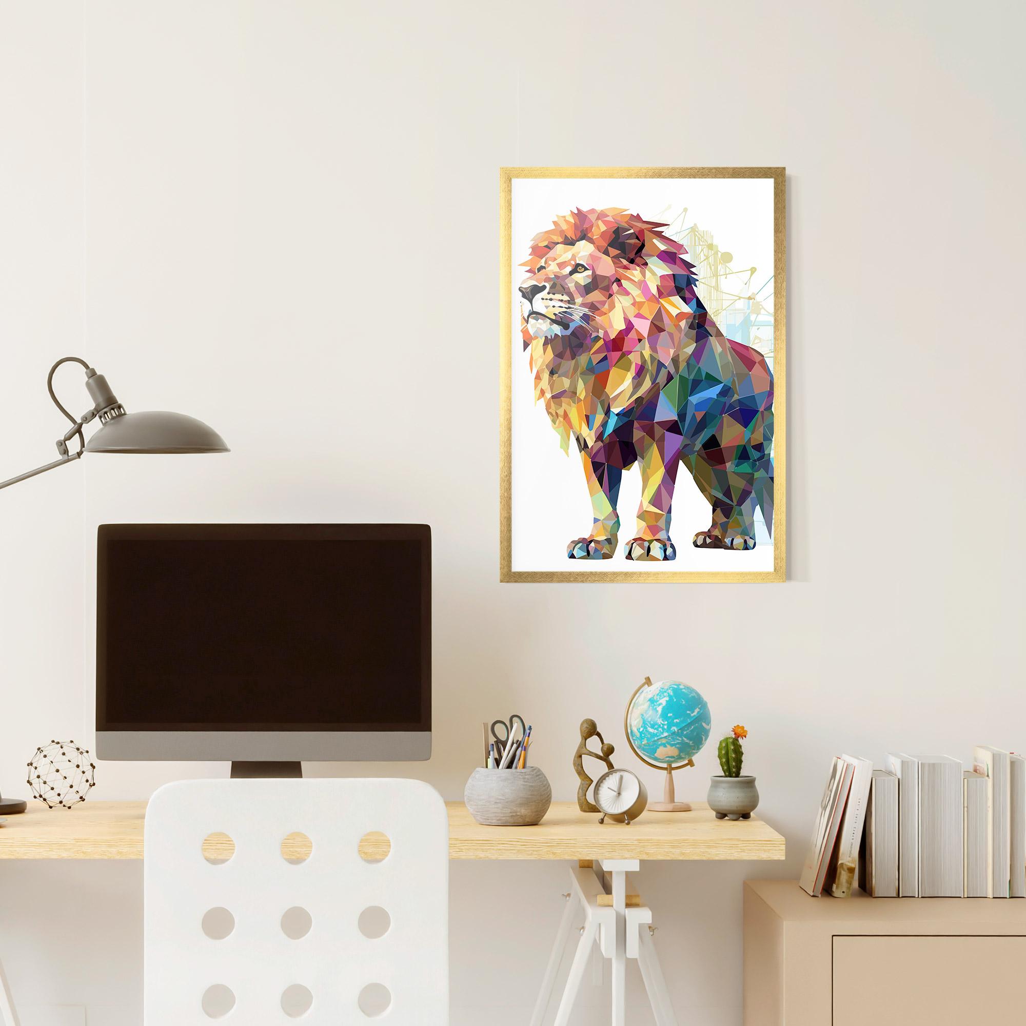 Gerahmte Poster Artistic Lion mockup 6