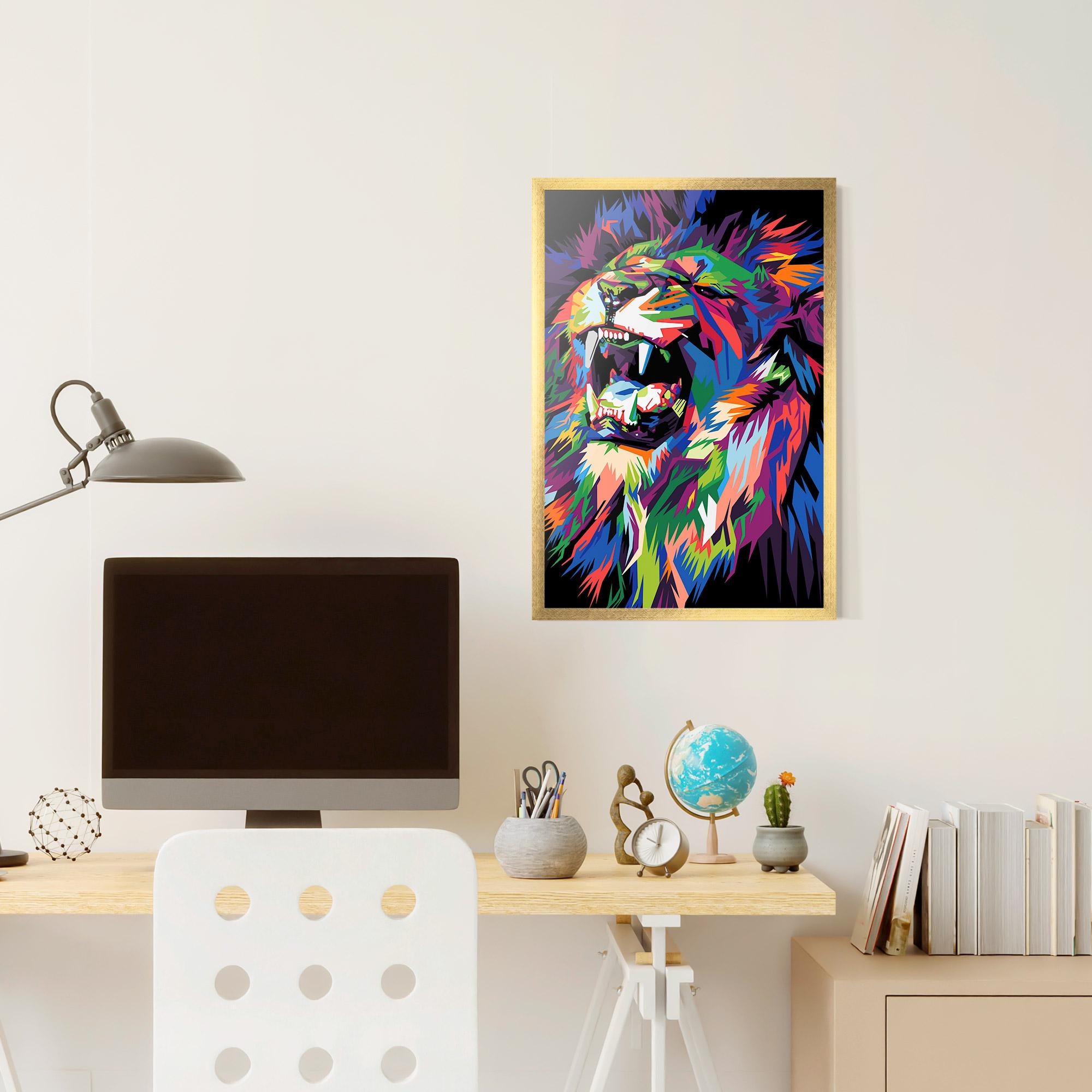 Gerahmte Poster Beautiful Lion mockup 6