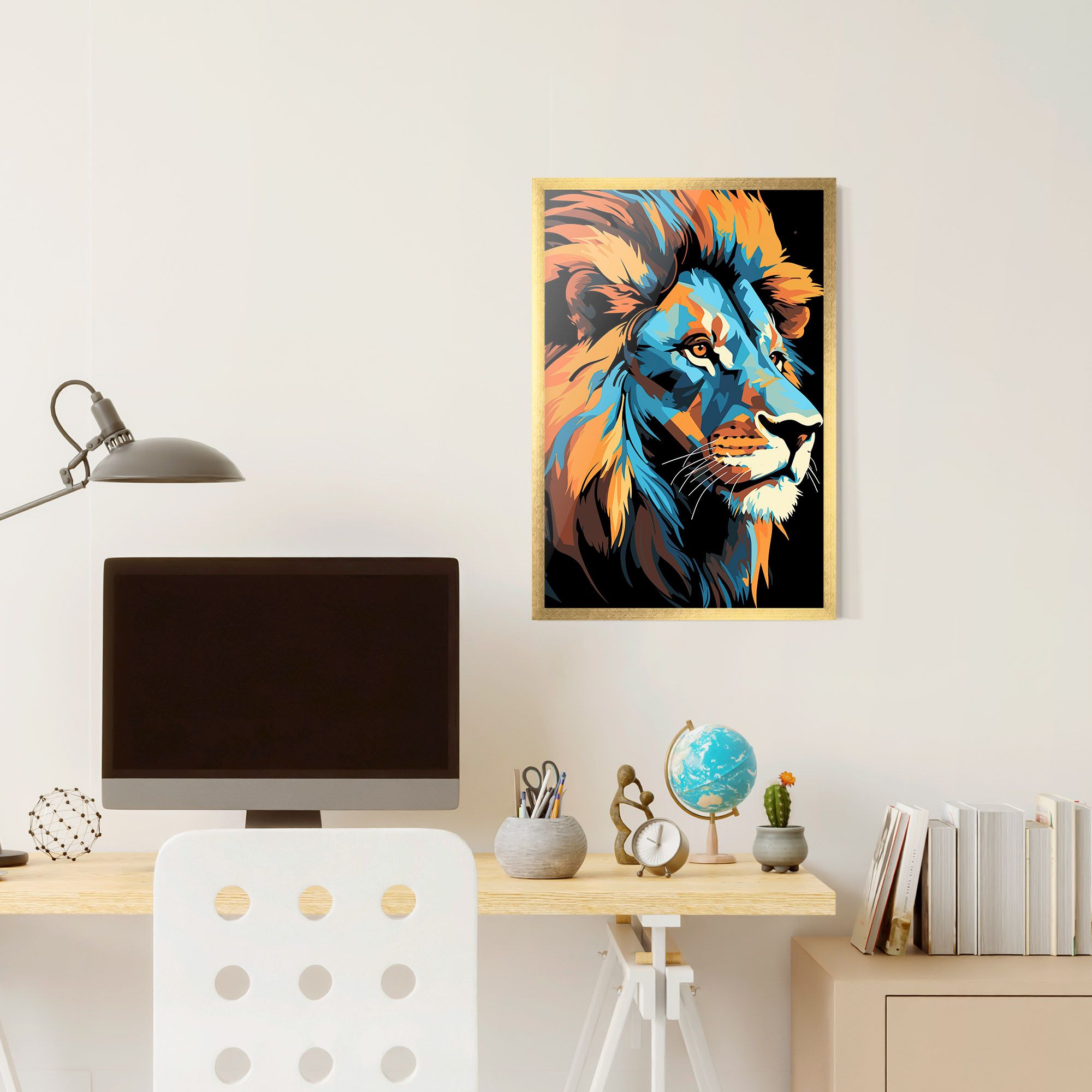 Blue Yellow Lion mockup 6